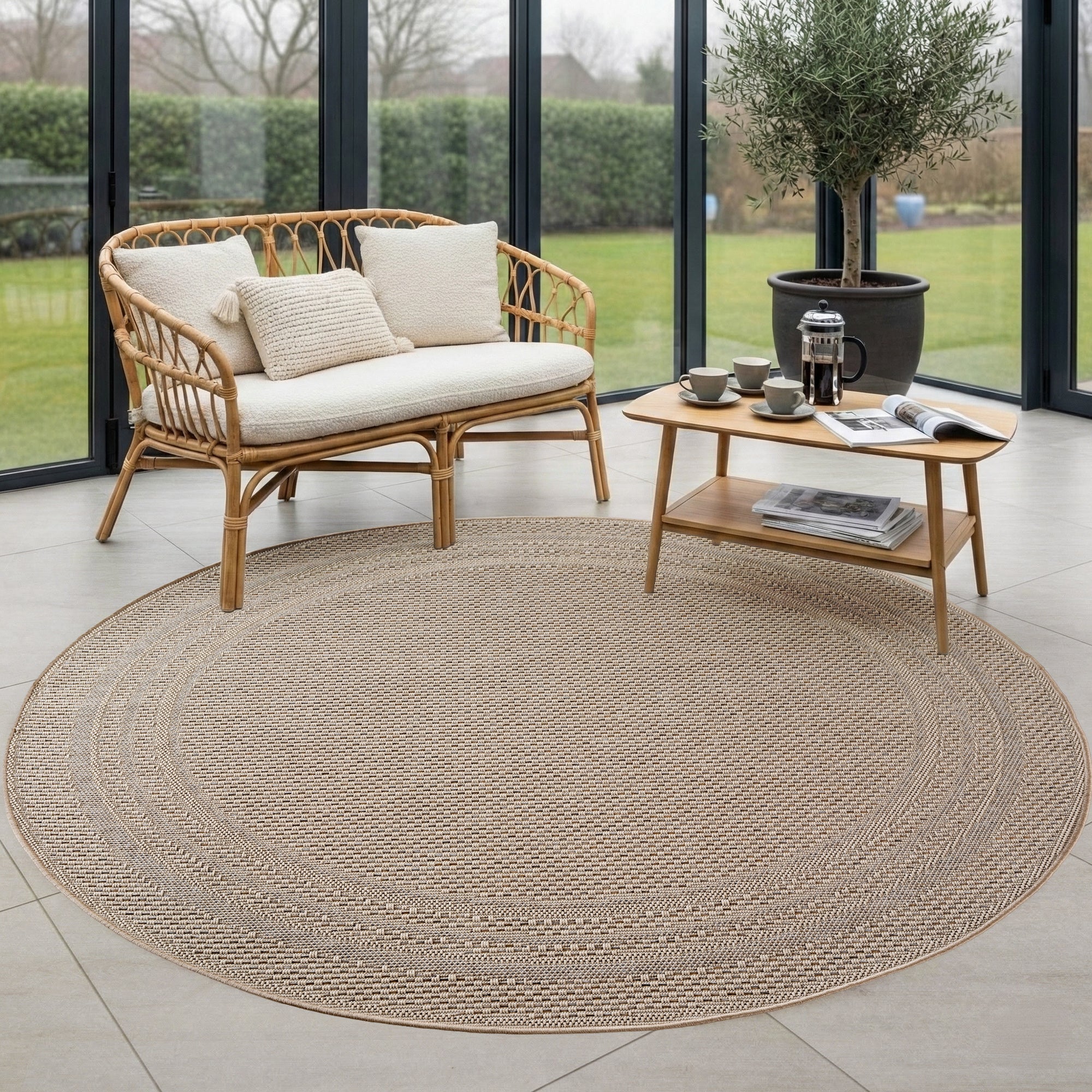 Tapis d'extérieur Carpettex, résistant aux intempéries, pour balcon, terrasse, jardin, style scandinave bohème
