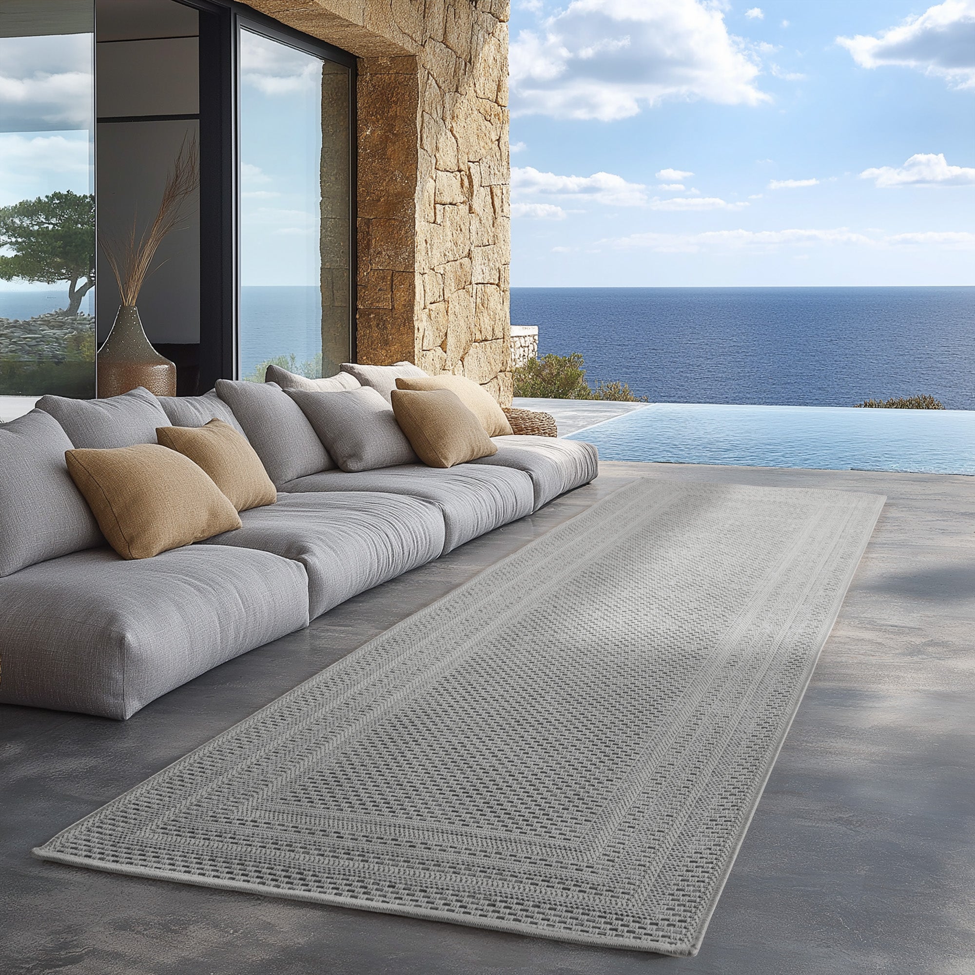 Carpettex Outdoor Teppich wetterfest Balkon, Terrasse, Garten Skandi Boho-Design