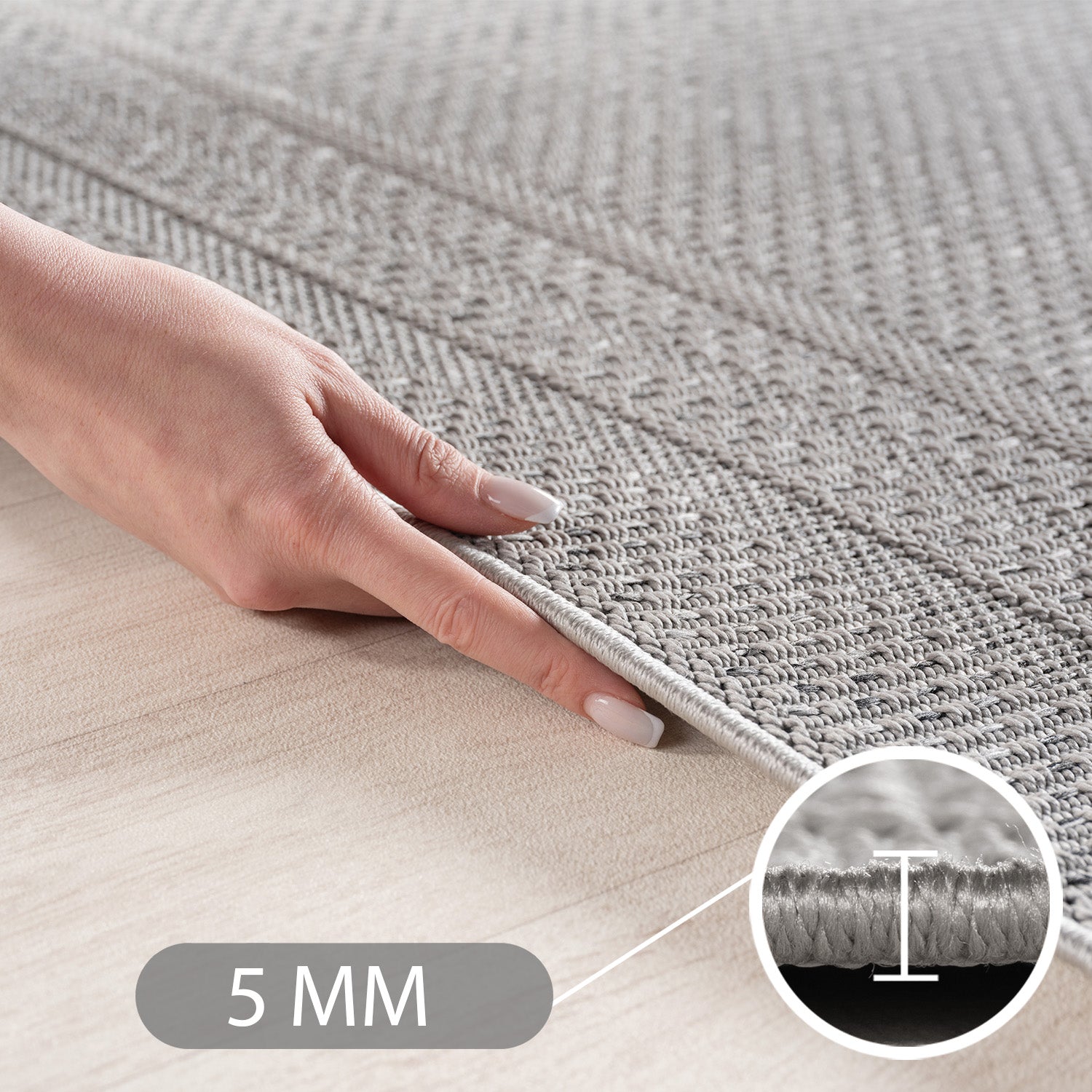 Carpettex Outdoor Teppich wetterfest Balkon, Terrasse, Garten Skandi Boho-Design