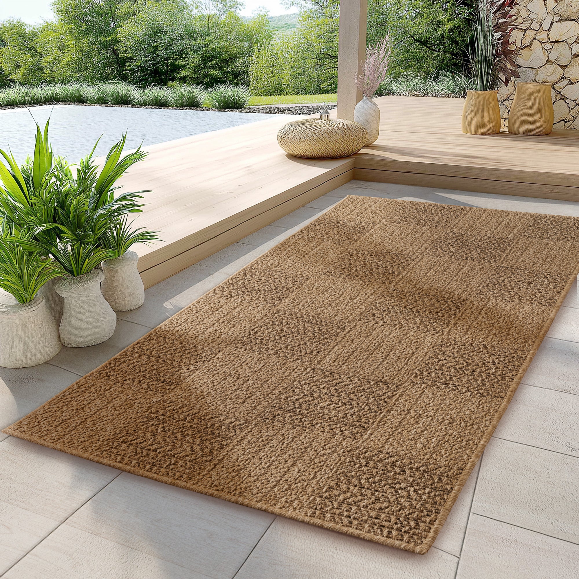 Tapis d'intérieur/extérieur Carpettex, résistant aux intempéries et robuste, idéal pour la cuisine, la terrasse et le jardin.