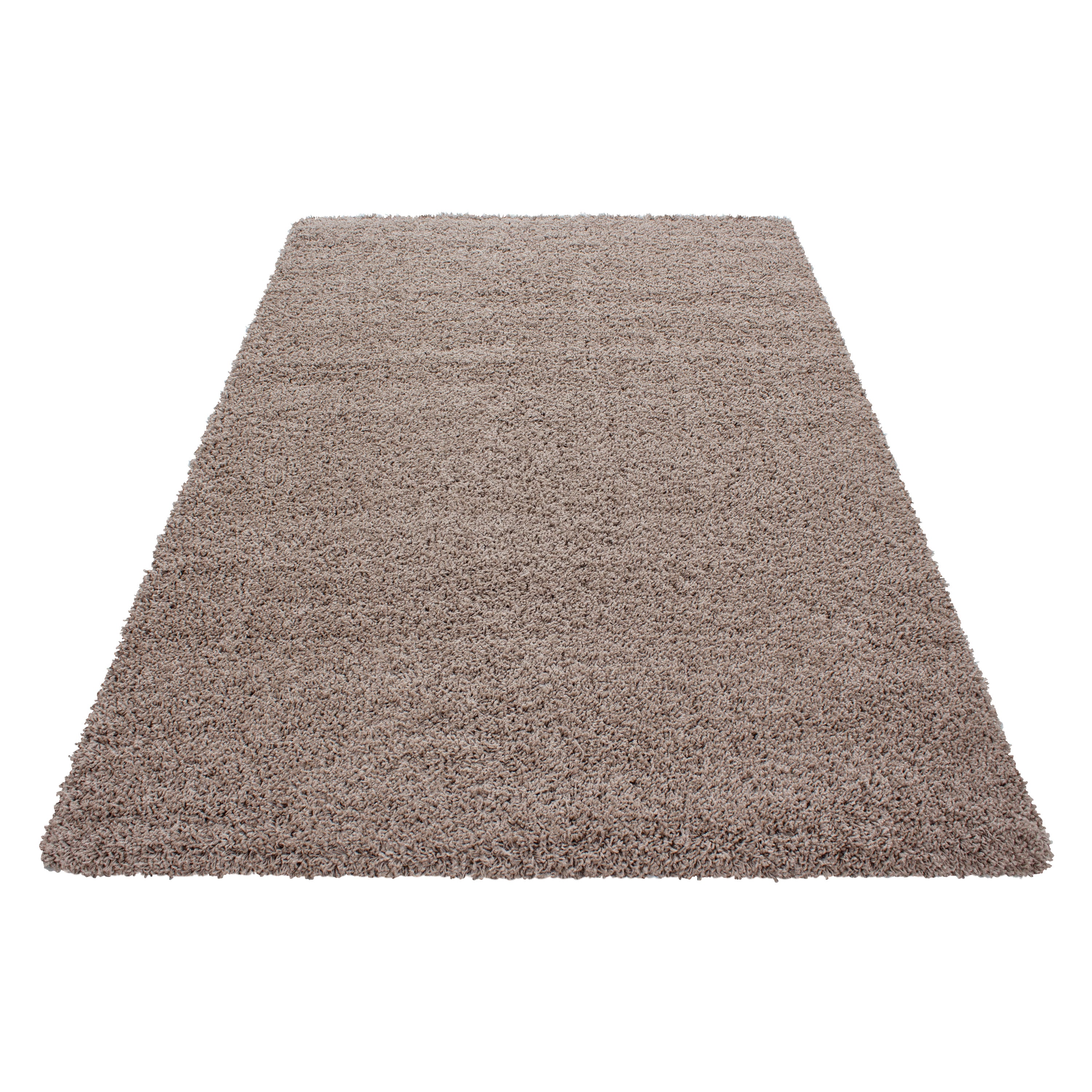 Deep pile rug for living room, long pile shaggy rug, plain design, fluffy