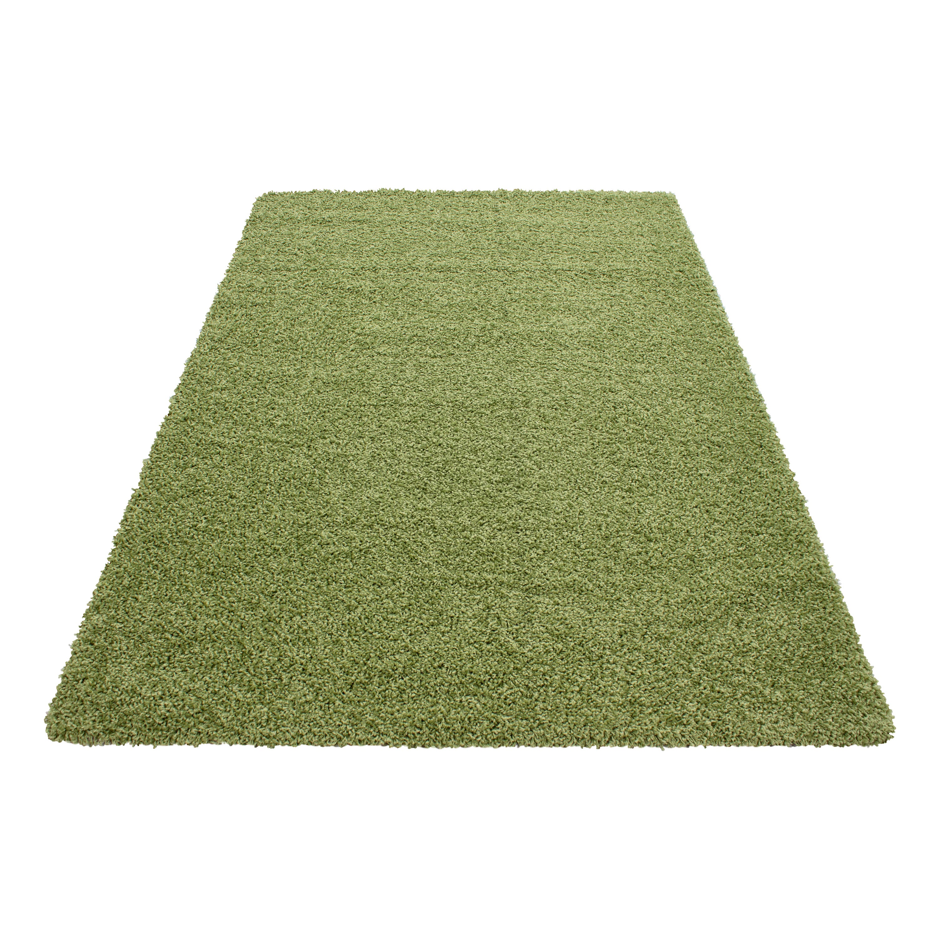 Deep pile rug for living room, long pile shaggy rug, plain design, fluffy