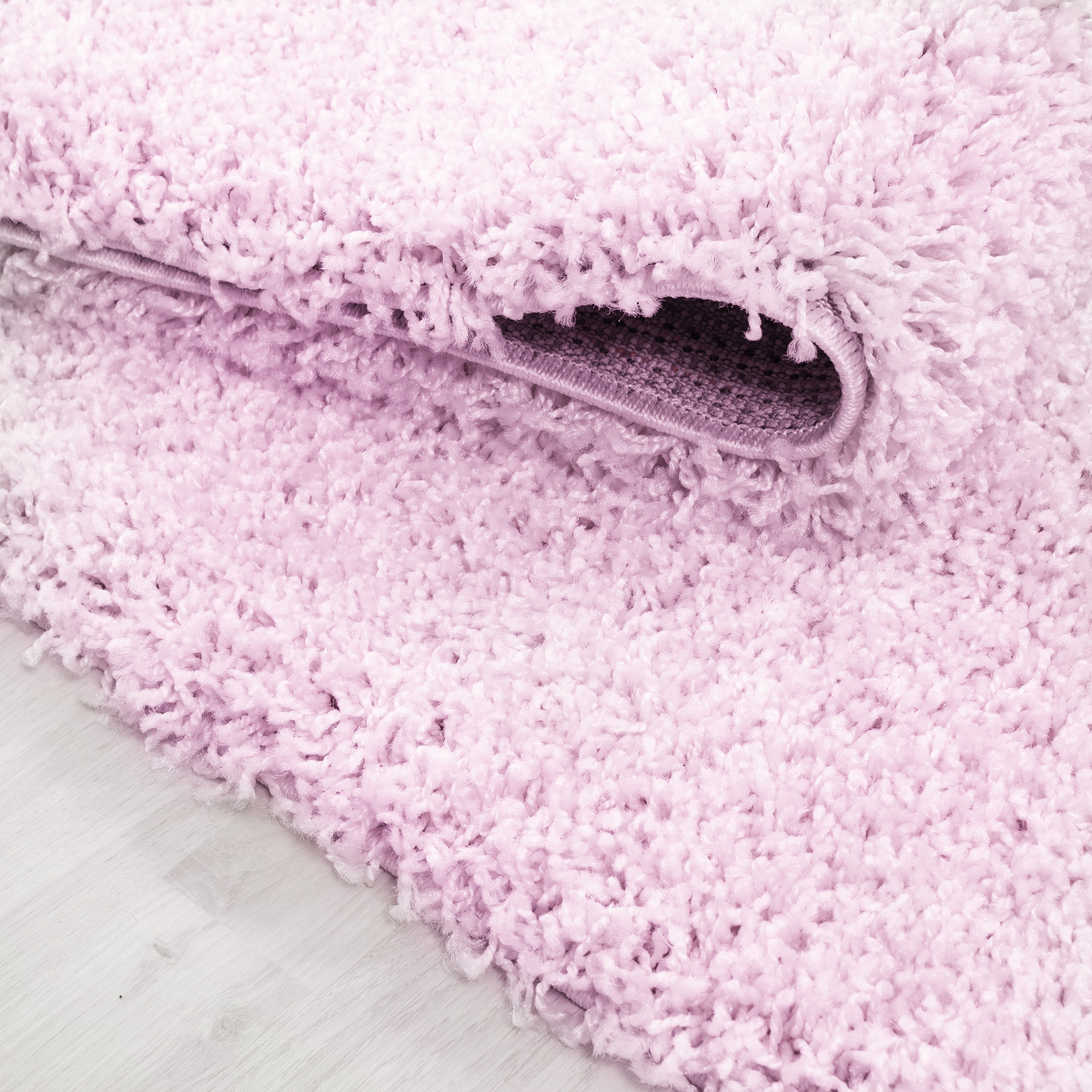 Deep pile rug for living room, long pile shaggy rug, plain design, fluffy