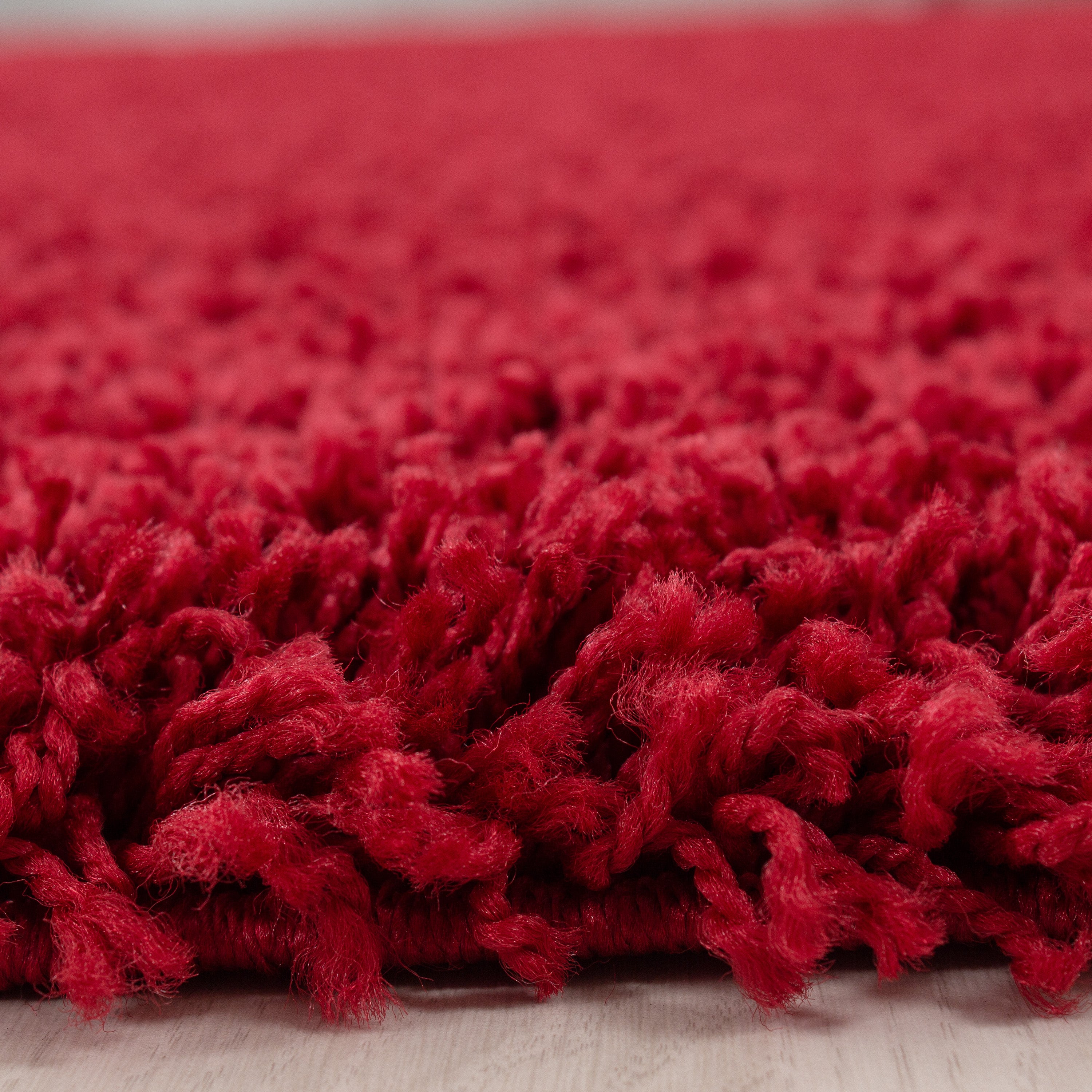 Deep pile rug for living room, long pile shaggy rug, plain design, fluffy