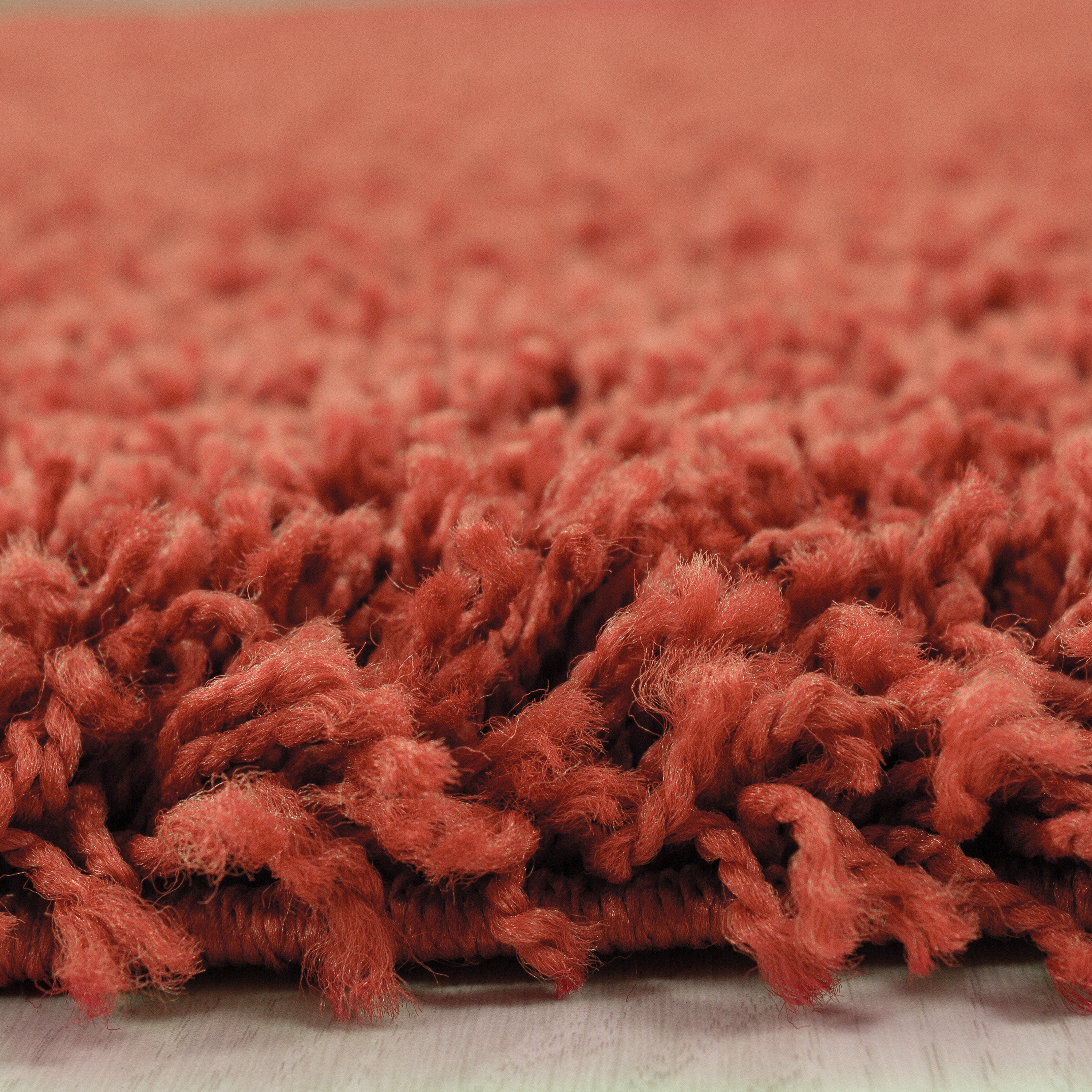 Bettumrandung Shaggy Teppich Läuferset 3 teilig Hochflor Einfarbig Terracotta