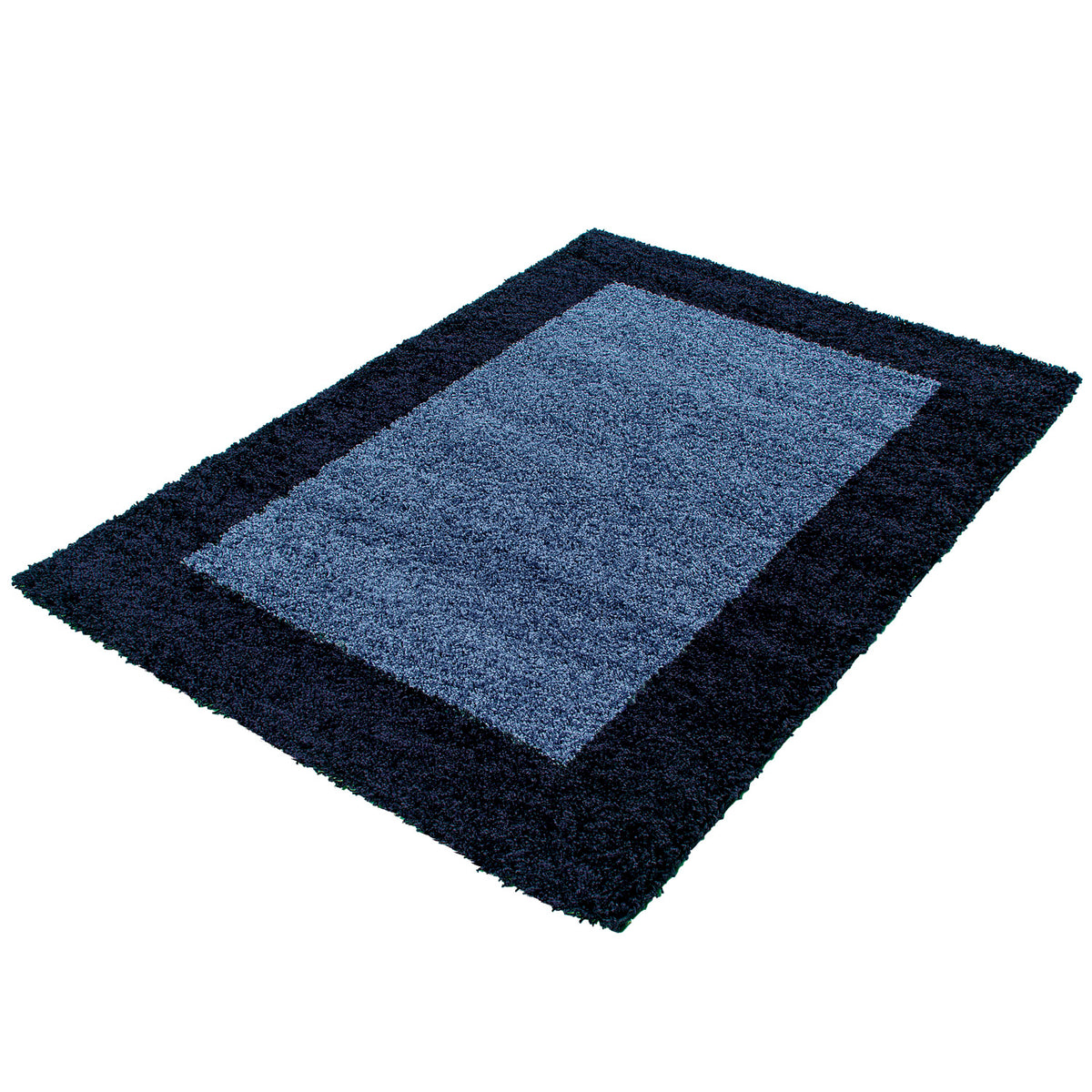 Shaggy Teppich Hochflor Langflor Wohnzimmer Teppich Gemustert in Bordüre Design