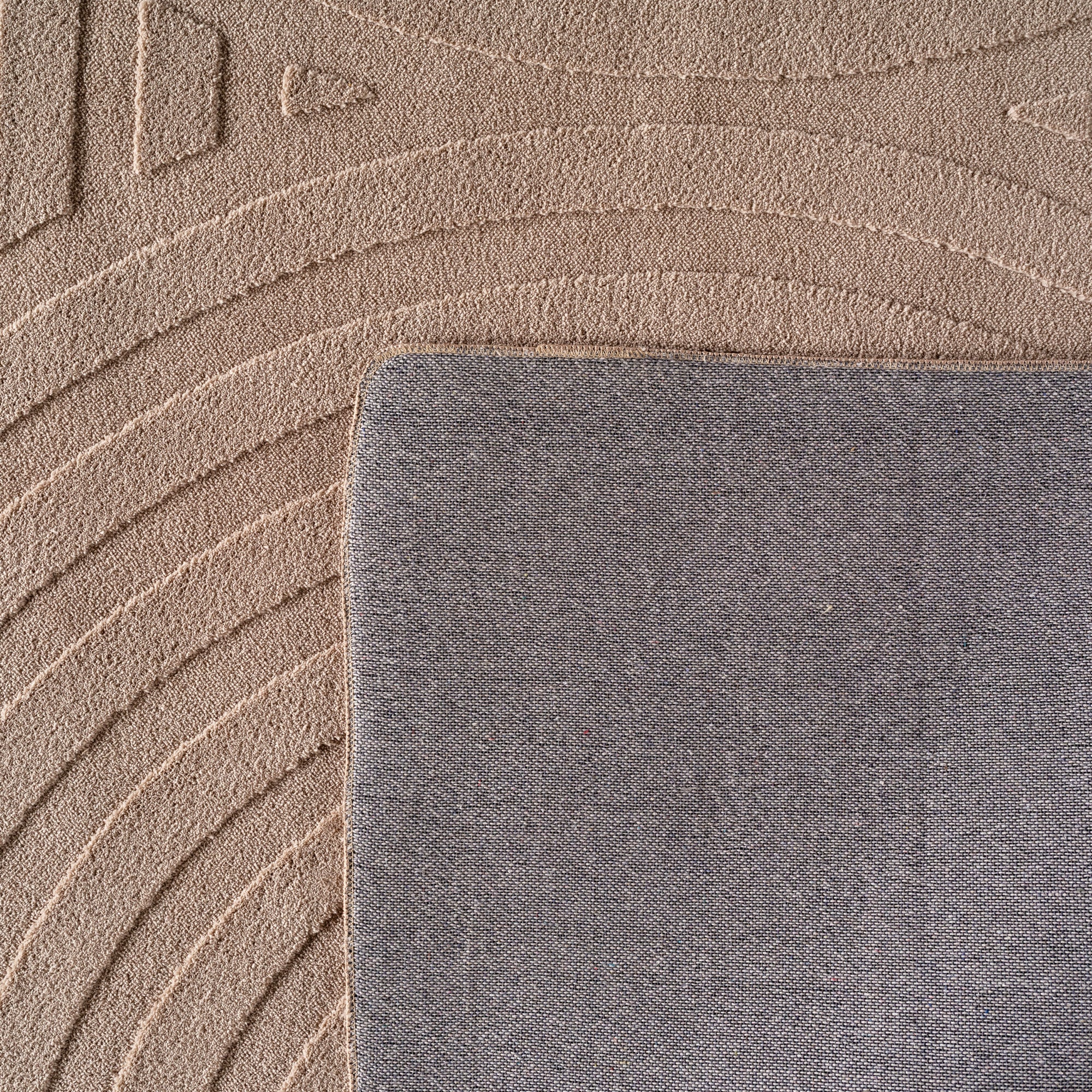 Skandinavischer Boho Teppich Wohnzimmer Einfarbig Beige-Creme Waschbarer Teppich
