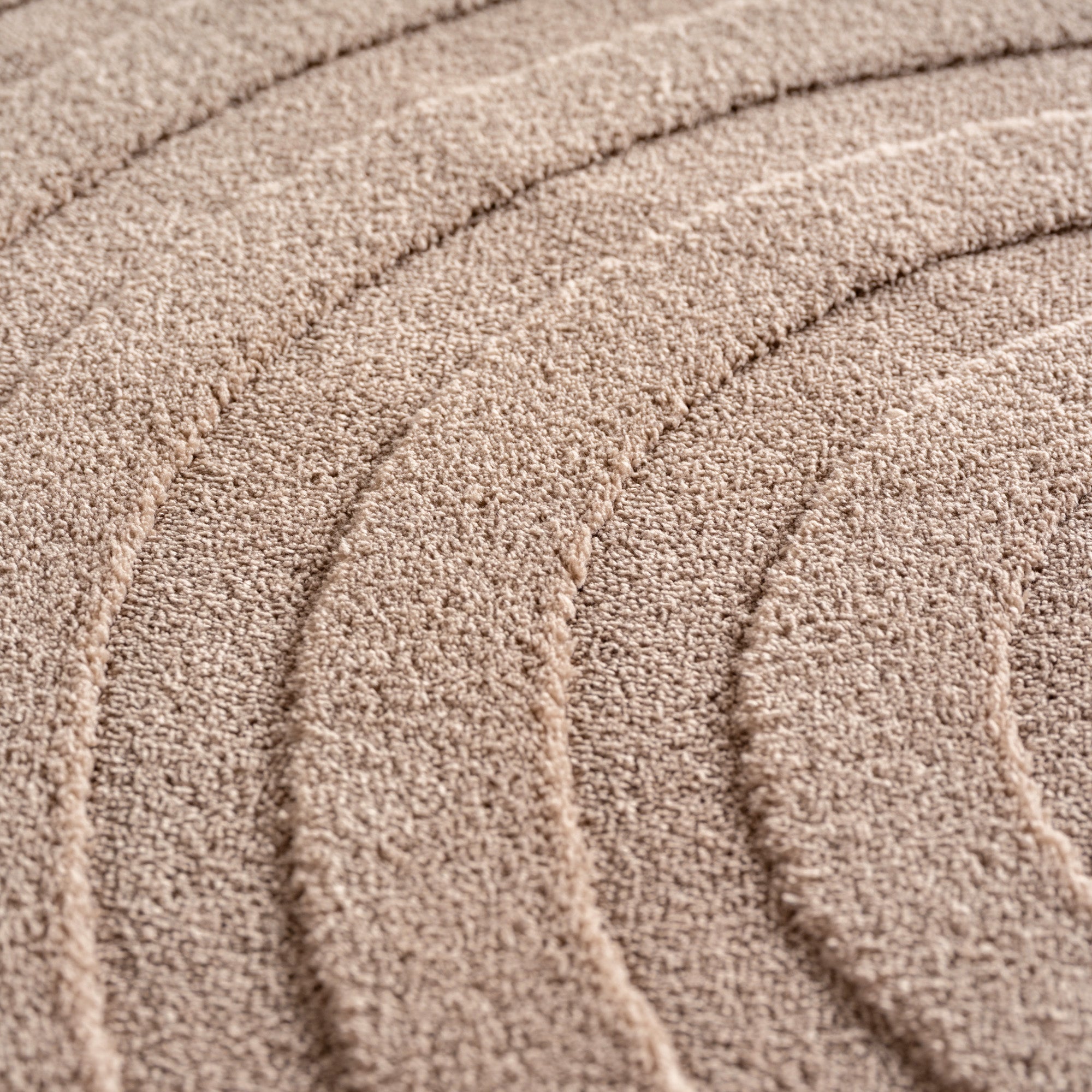 Skandinavischer Boho Teppich Wohnzimmer Einfarbig Beige-Creme Waschbarer Teppich