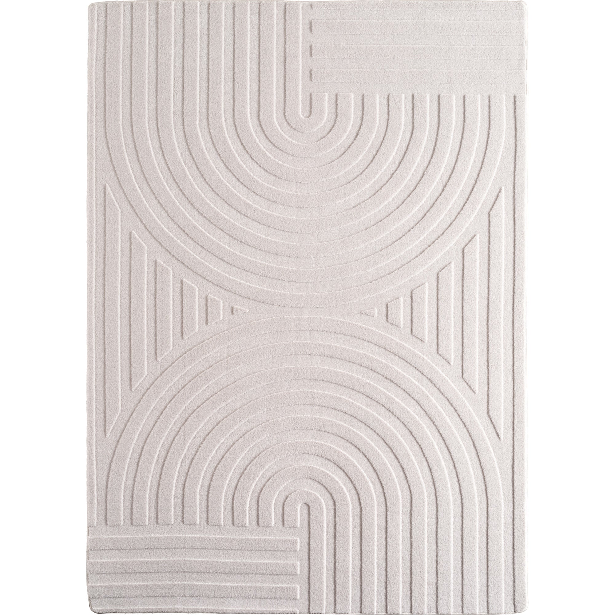 Skandinavischer Boho Teppich Wohnzimmer Einfarbig Beige-Creme Waschbarer Teppich