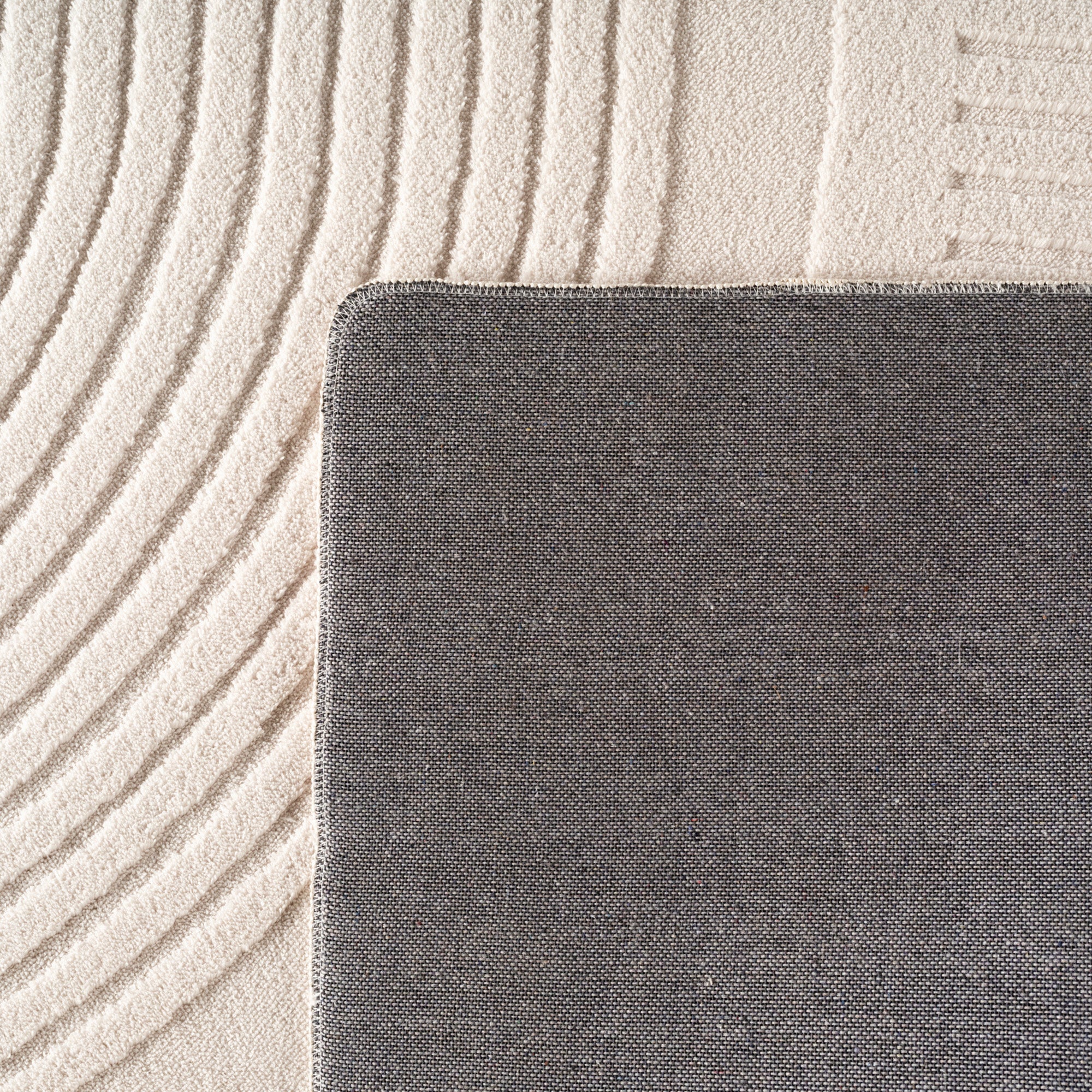 Einfarbig Skandinavischer Boho Teppich Wohnzimmer Beige Creme Waschbarer Teppich