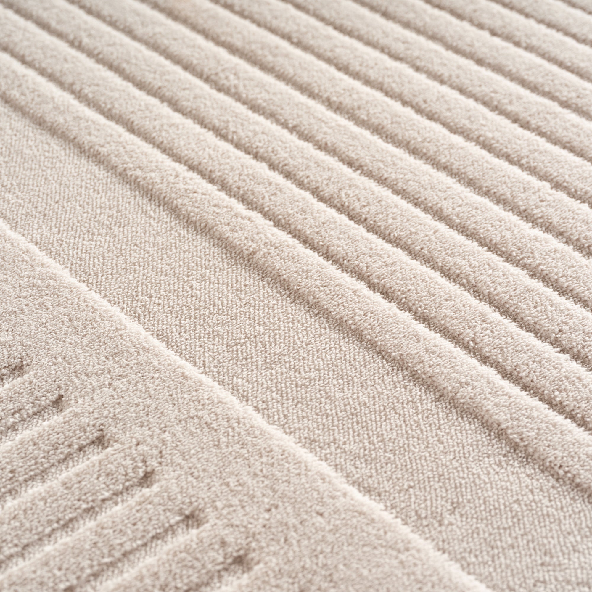 Einfarbig Skandinavischer Boho Teppich Wohnzimmer Beige Creme Waschbarer Teppich