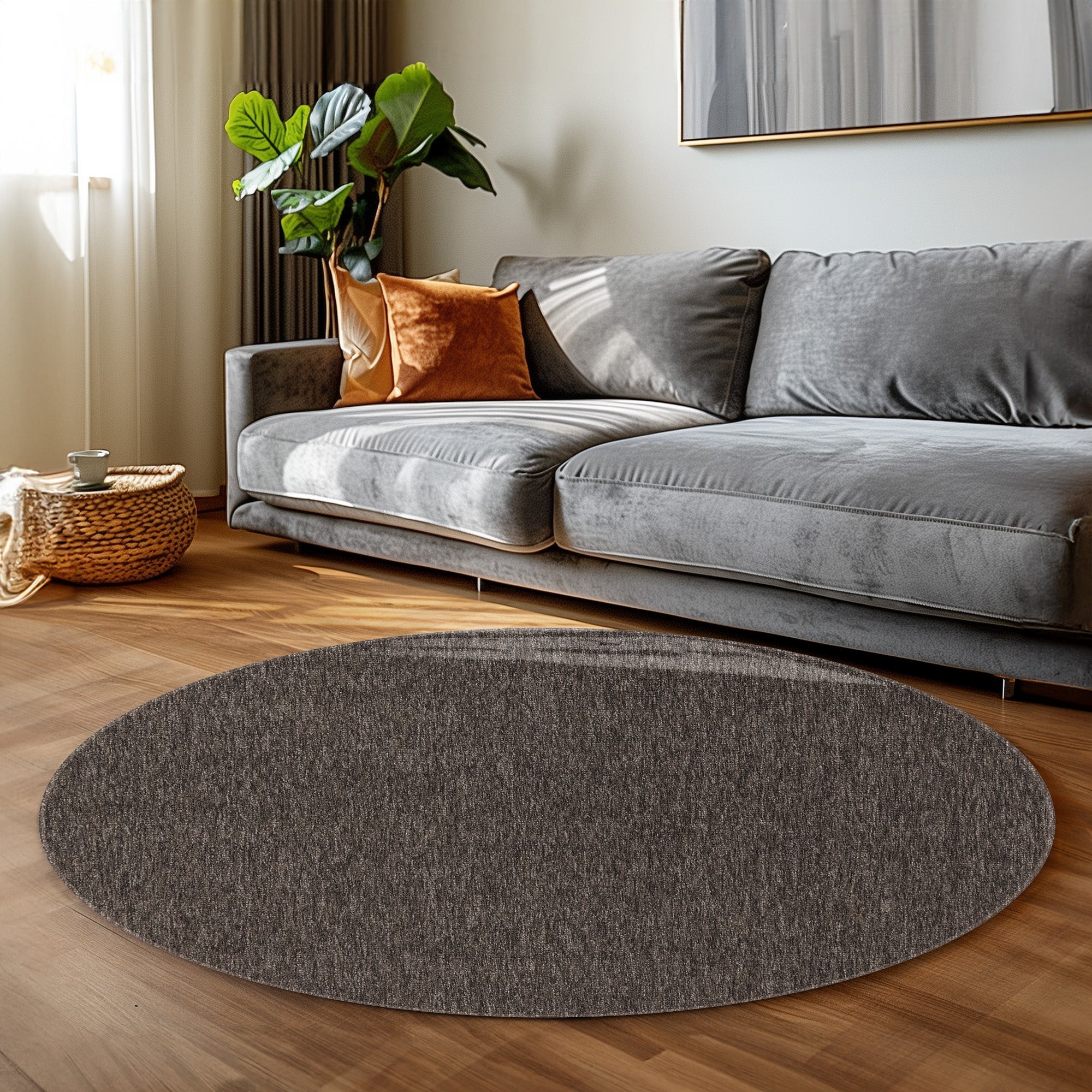 Teppich Wohnzimmer Kurzflor Flachgewebe Schlingenteppich meliert Pflegeleicht