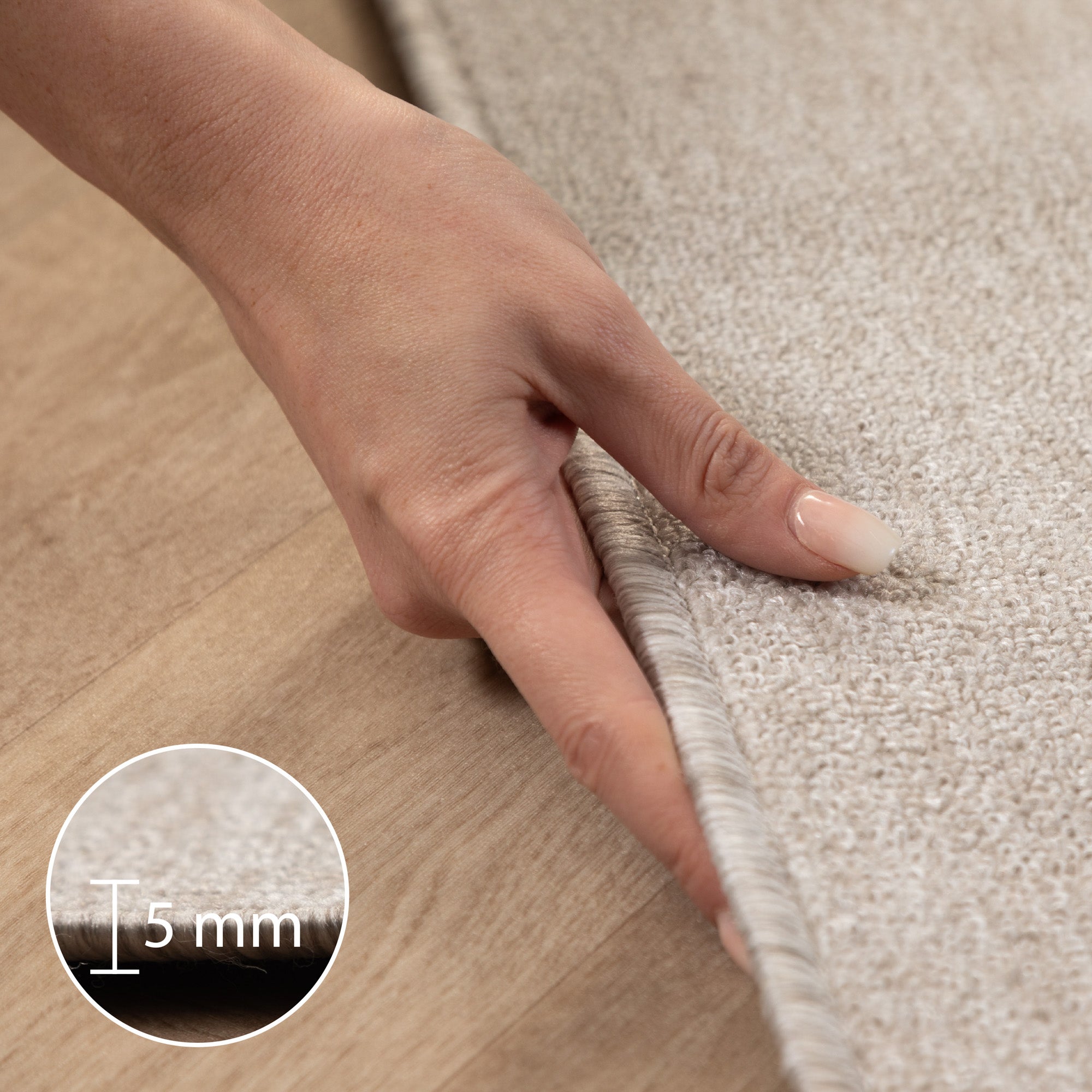 Teppich Wohnzimmer Kurzflor Flachgewebe Schlingenteppich meliert Pflegeleicht