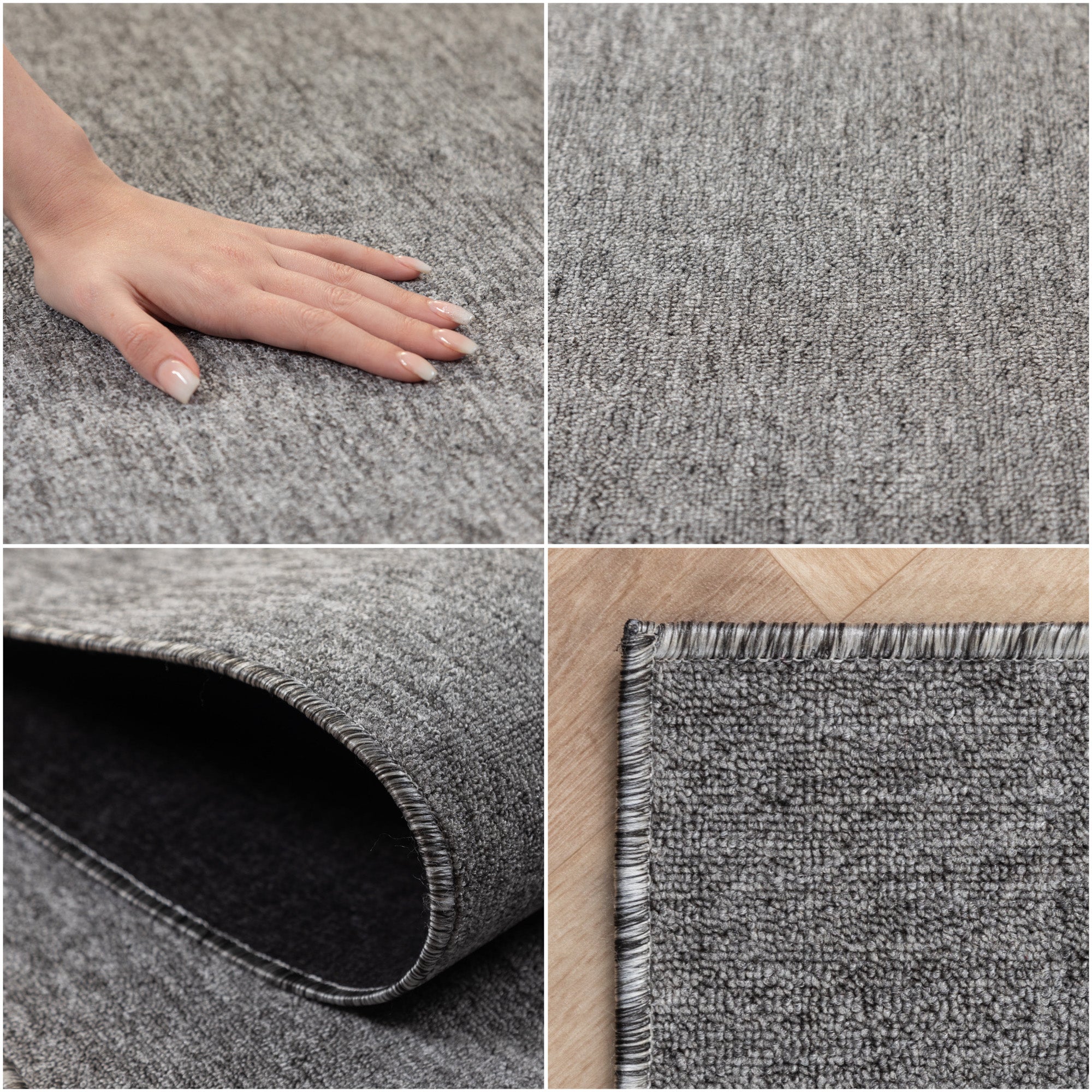 Teppich Wohnzimmer Kurzflor Flachgewebe Schlingenteppich meliert Pflegeleicht