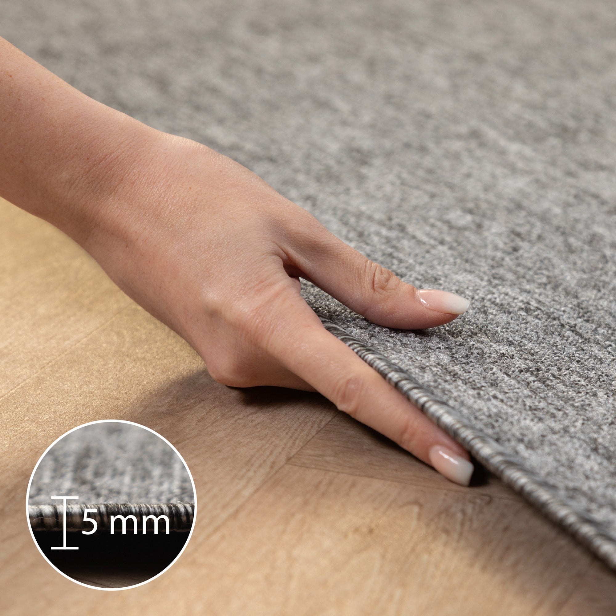 Teppich Wohnzimmer Kurzflor Flachgewebe Schlingenteppich meliert Pflegeleicht