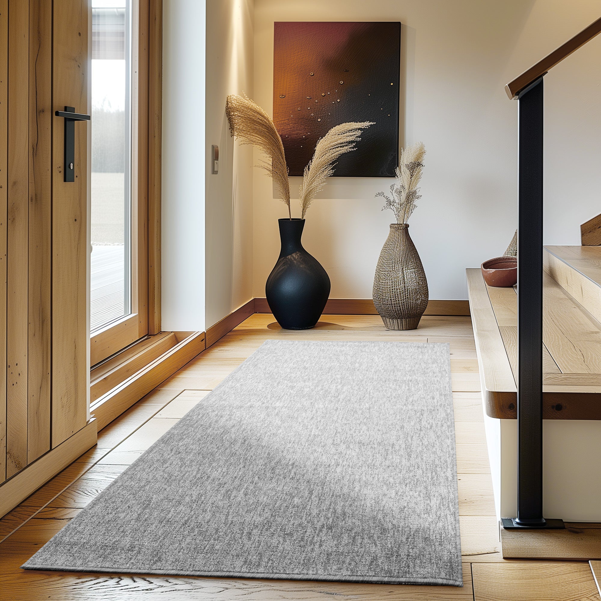 Teppich Wohnzimmer Kurzflor Flachgewebe Schlingenteppich meliert Pflegeleicht