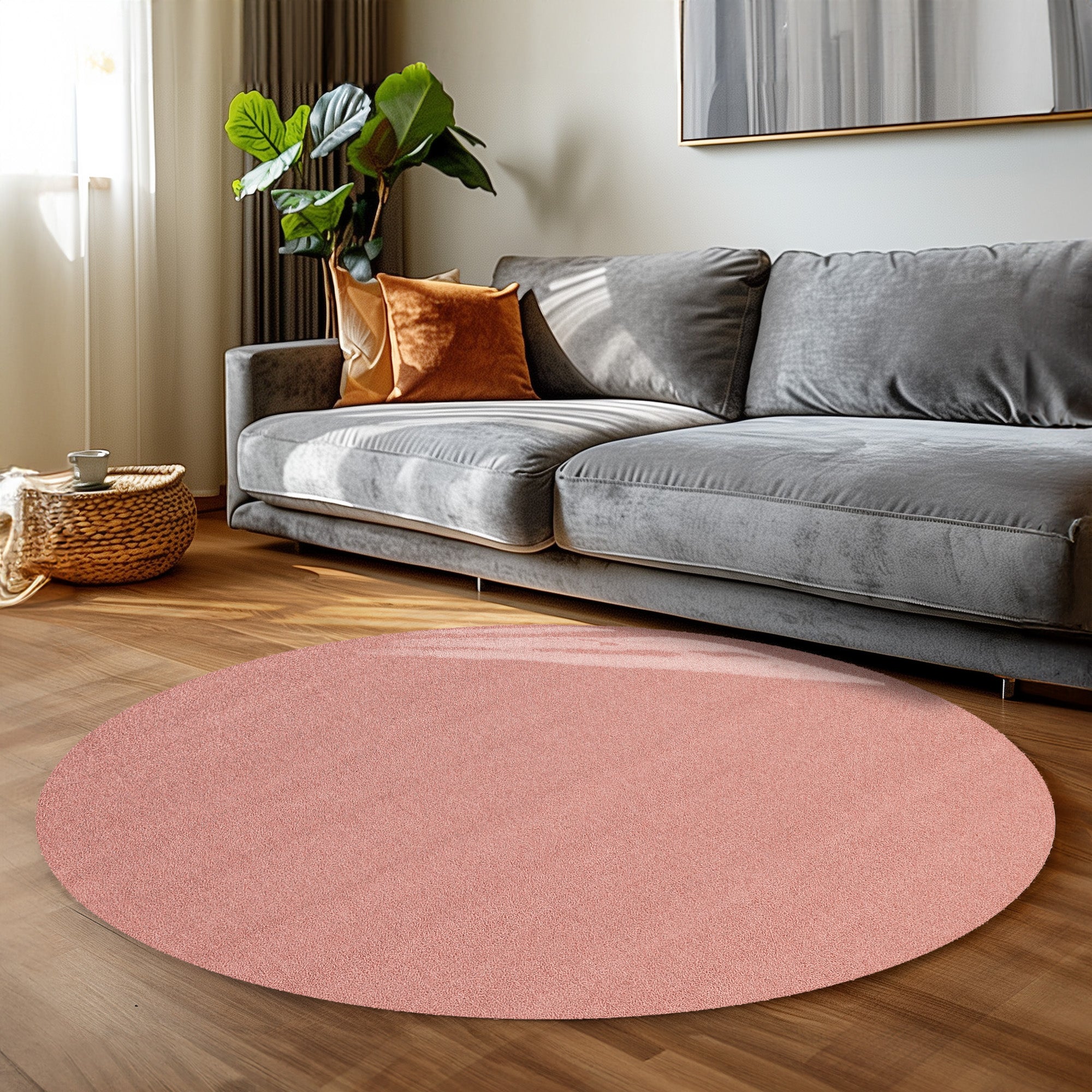 Teppich Wohnzimmer Kurzflor Flachgewebe Schlingenteppich meliert Pflegeleicht