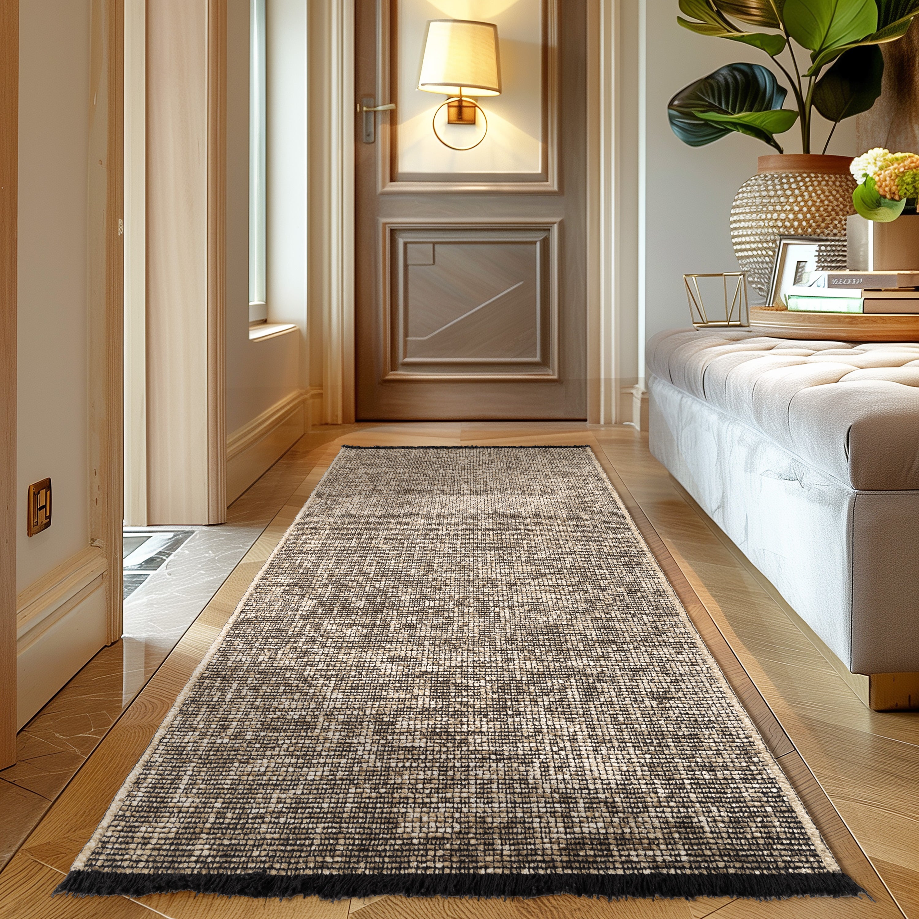Chenille Teppich Baumwolle, Vintage Waschbar, Rutschfest Einfarbig Wohnzimmer