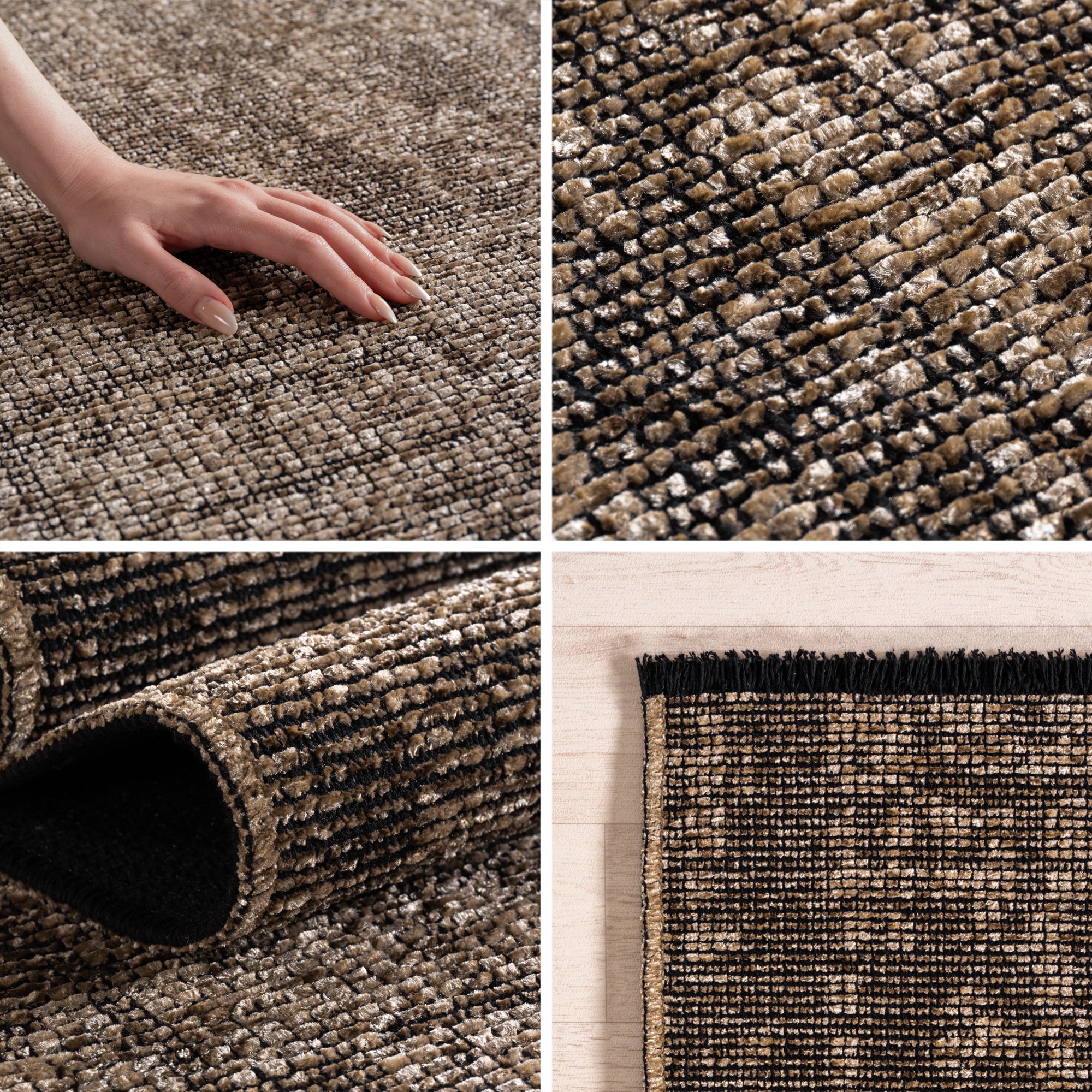 Chenille Teppich Baumwolle, Vintage Waschbar, Rutschfest Einfarbig Wohnzimmer