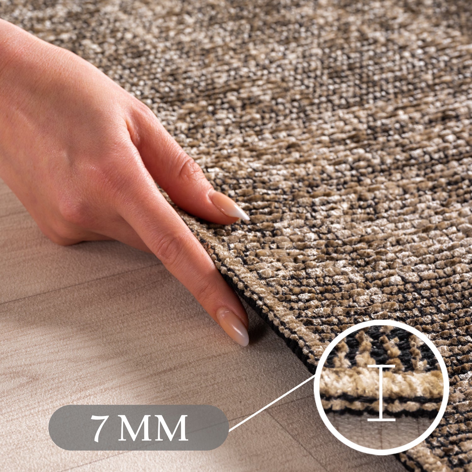 Chenille Teppich Baumwolle, Vintage Waschbar, Rutschfest Einfarbig Wohnzimmer