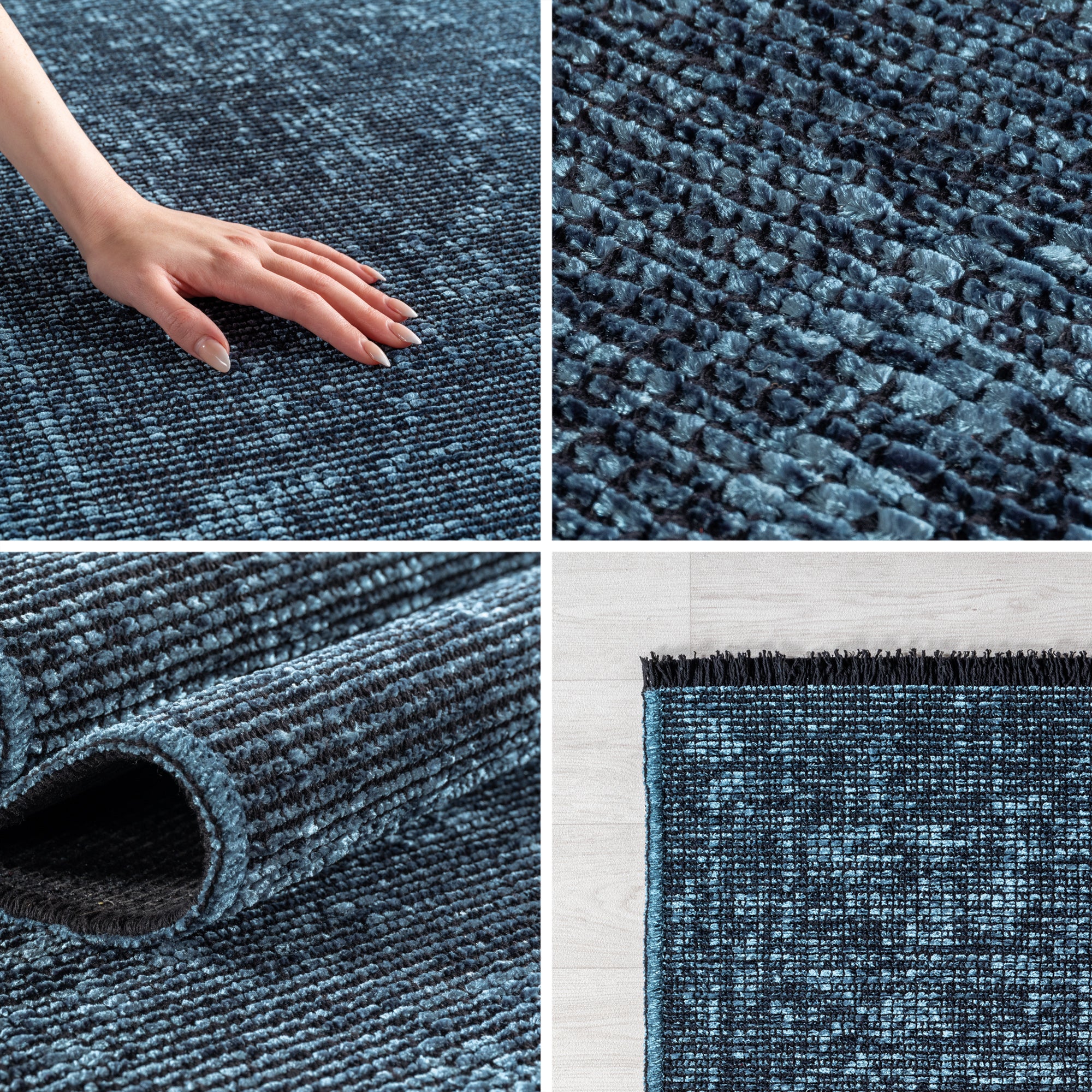 Chenille Teppich Baumwolle, Vintage Waschbar, Rutschfest Einfarbig Wohnzimmer