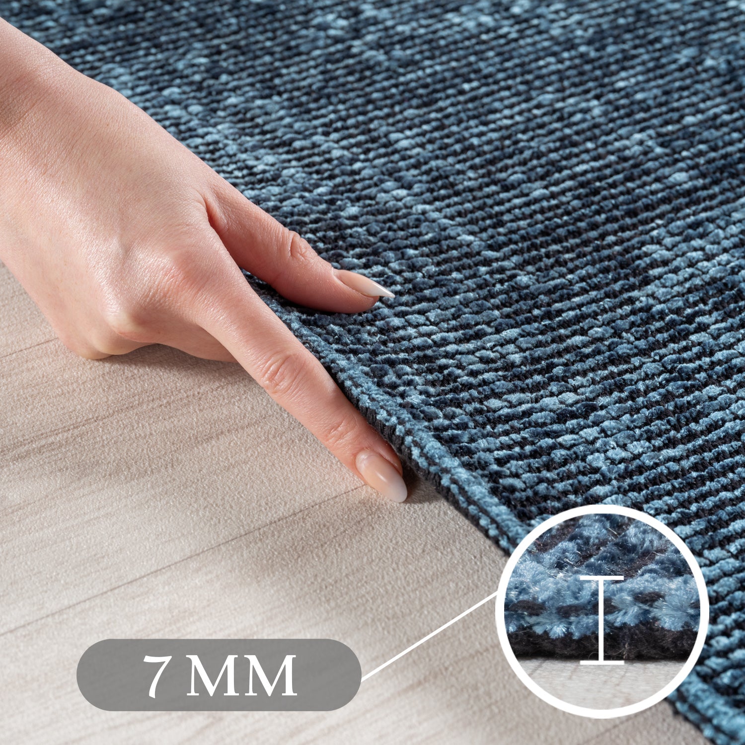 Chenille Teppich Baumwolle, Vintage Waschbar, Rutschfest Einfarbig Wohnzimmer