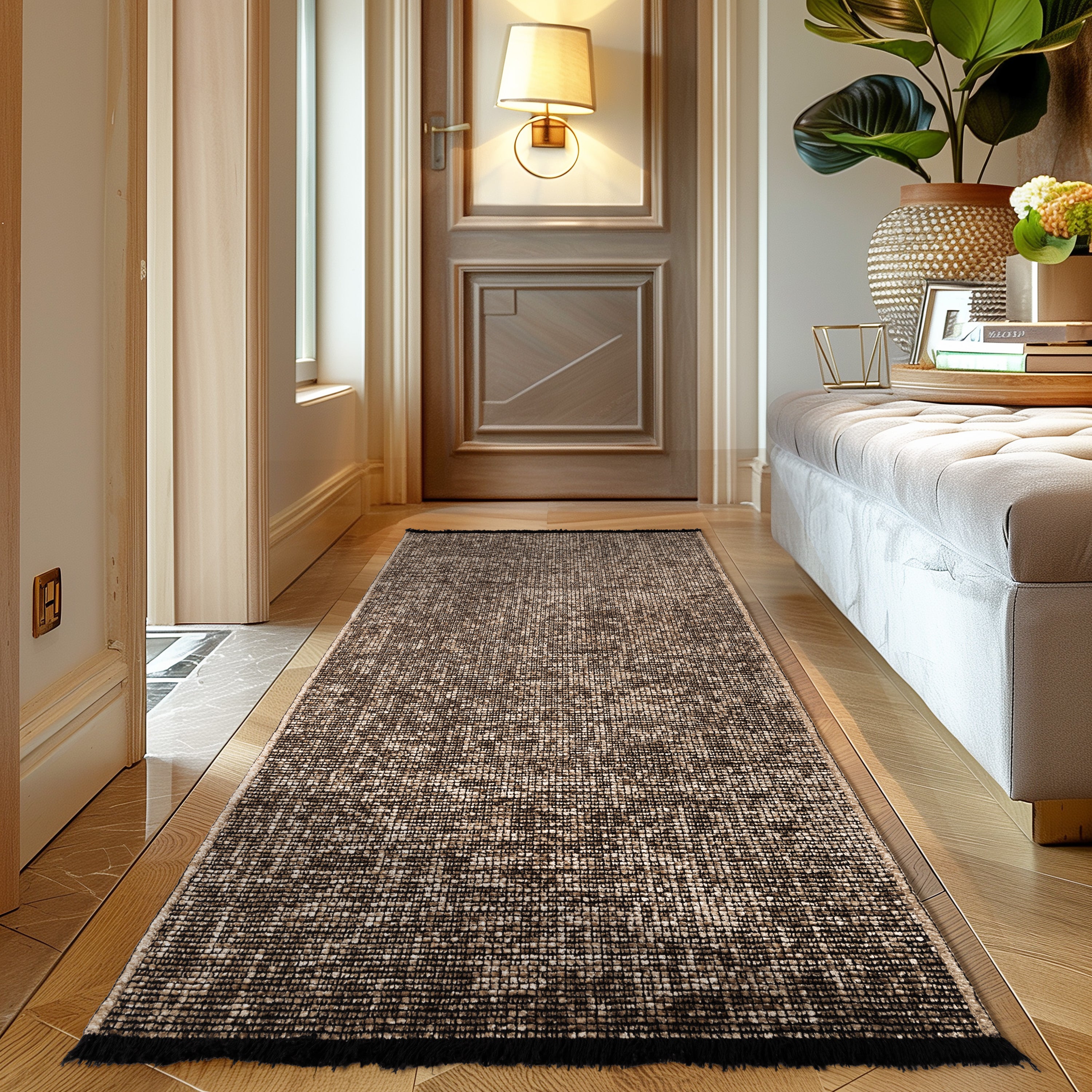 Chenille Teppich Baumwolle, Vintage Waschbar, Rutschfest Einfarbig Wohnzimmer