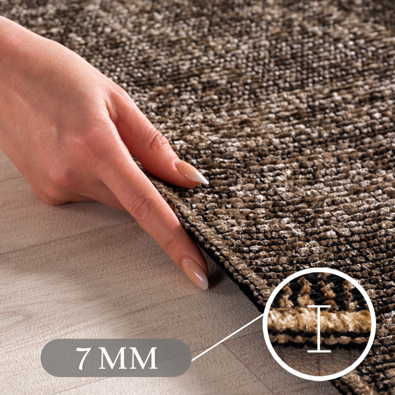 Chenille Teppich Baumwolle, Vintage Waschbar, Rutschfest Einfarbig Wohnzimmer