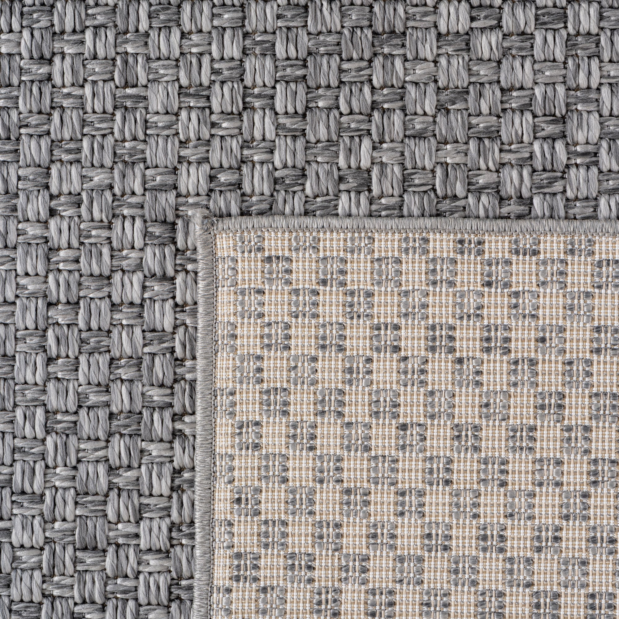 Carpettex Outdoor Teppich Wetterfest Küche Balkon & Wohnzimmer Boho Stil Grau-1