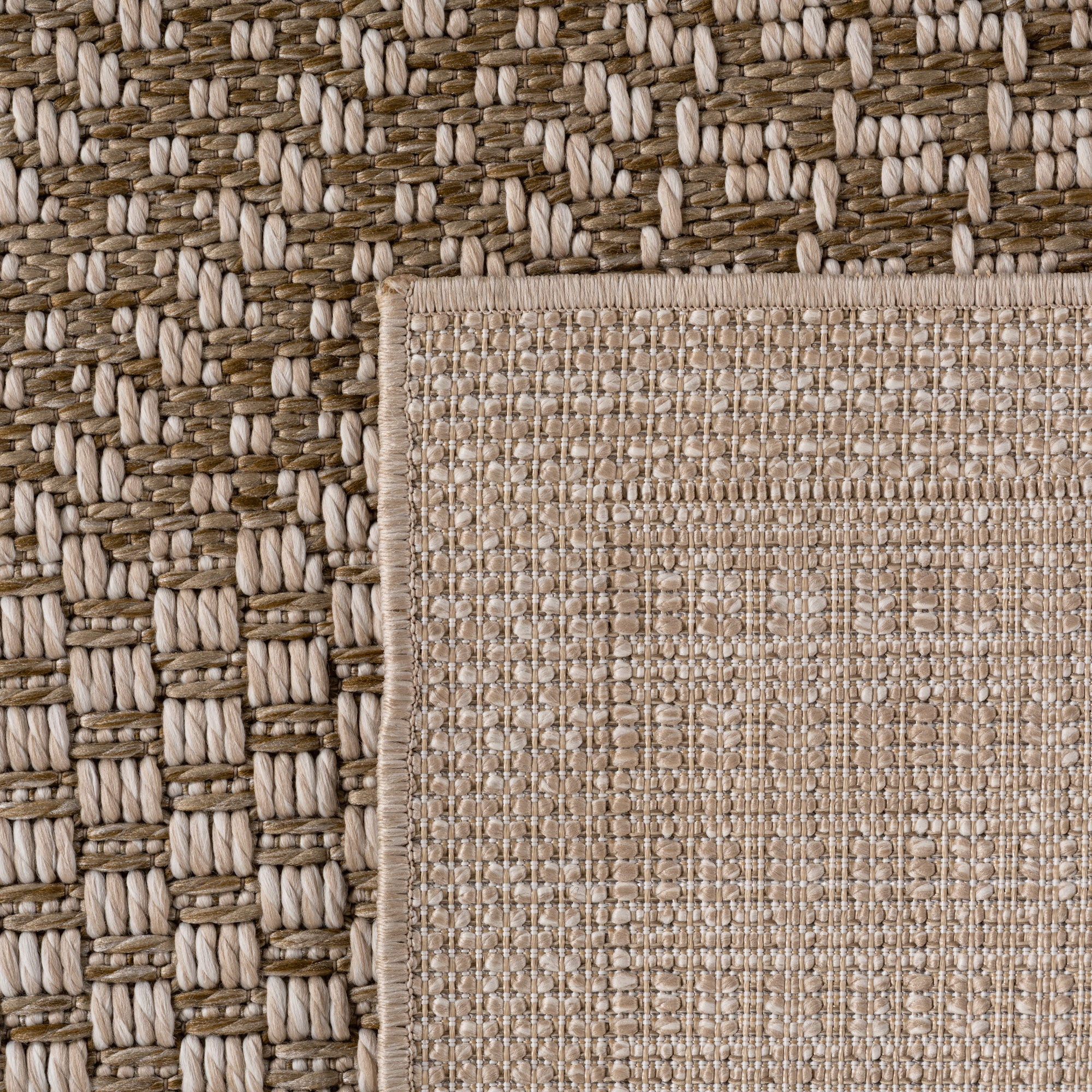 Carpettex Outdoor Teppich Wetterfest Küche Balkon & Wohnzimmer Boho Stil Beige-2
