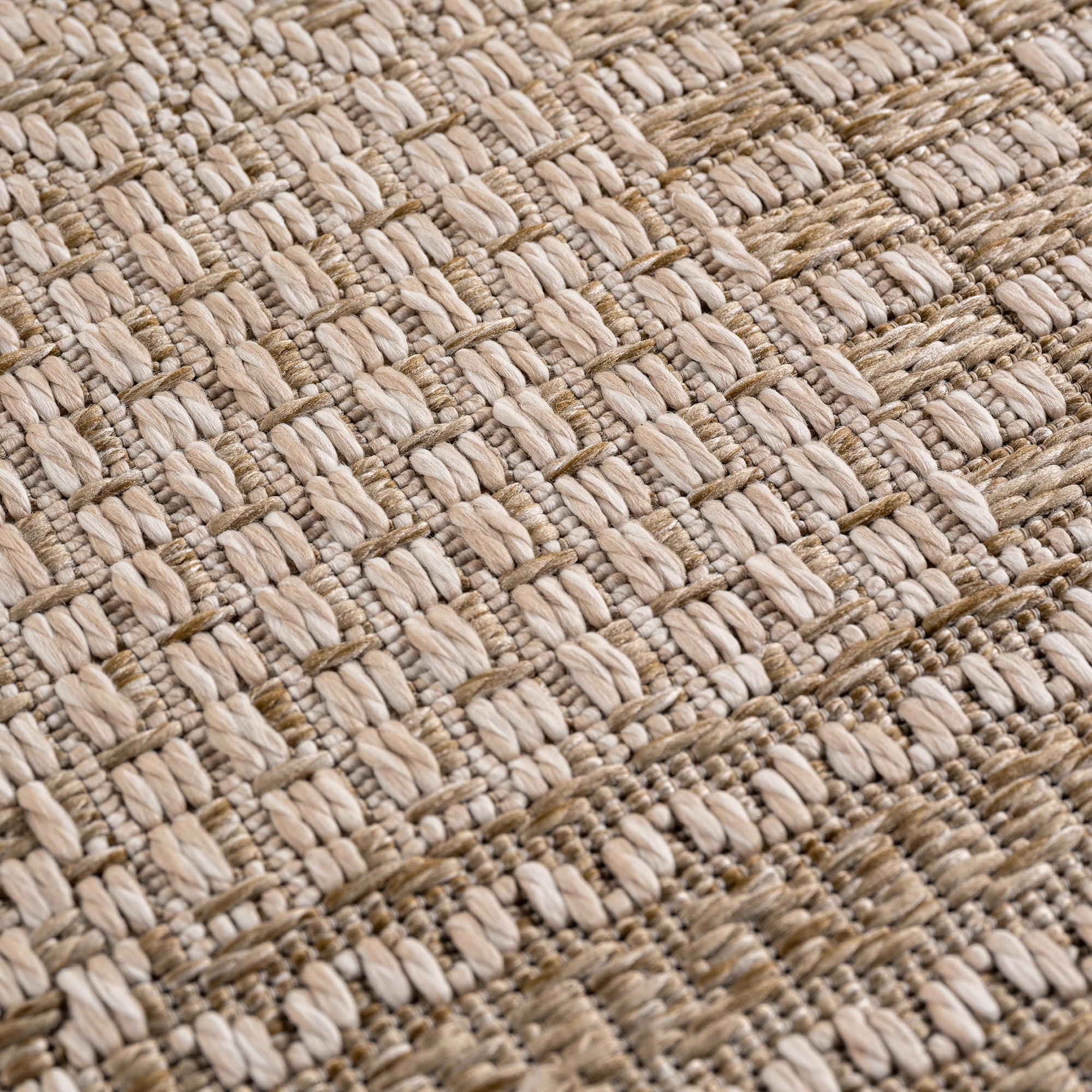 Carpettex Outdoor Teppich Wetterfest Küche Balkon & Wohnzimmer Boho Stil Beige-2