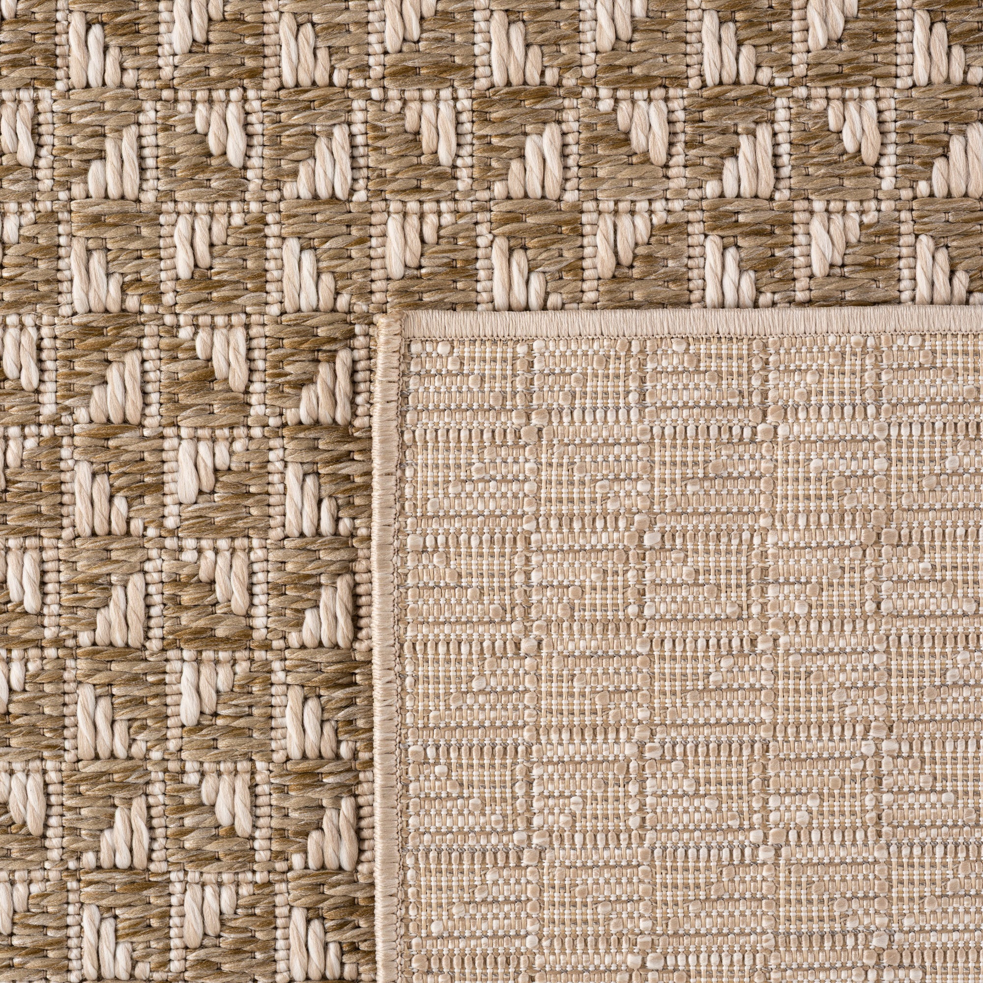 Carpettex Outdoor Teppich Wetterfest Küche Balkon & Wohnzimmer Boho Stil Beige-3