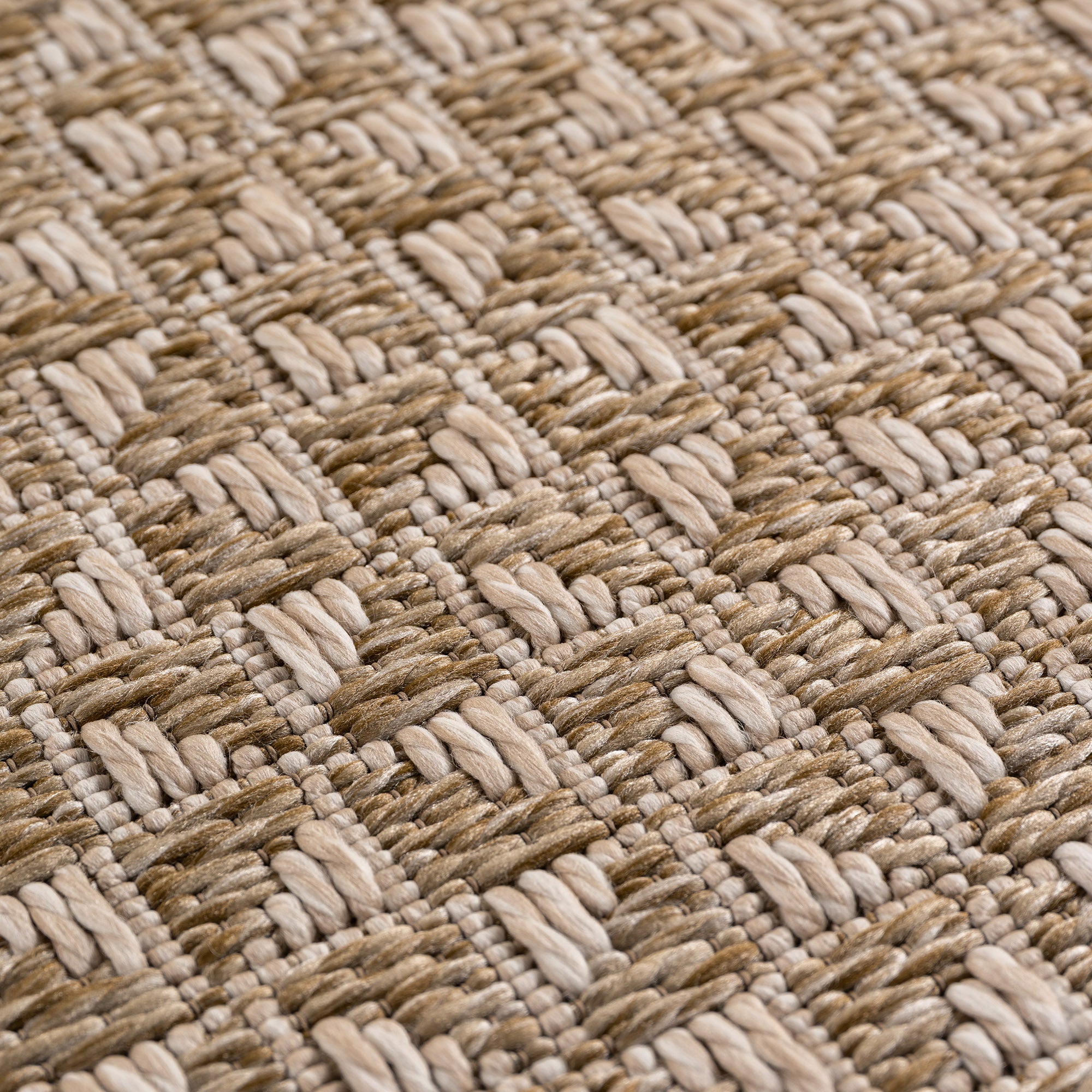 Carpettex Outdoor Teppich Wetterfest Küche Balkon & Wohnzimmer Boho Stil Beige-3