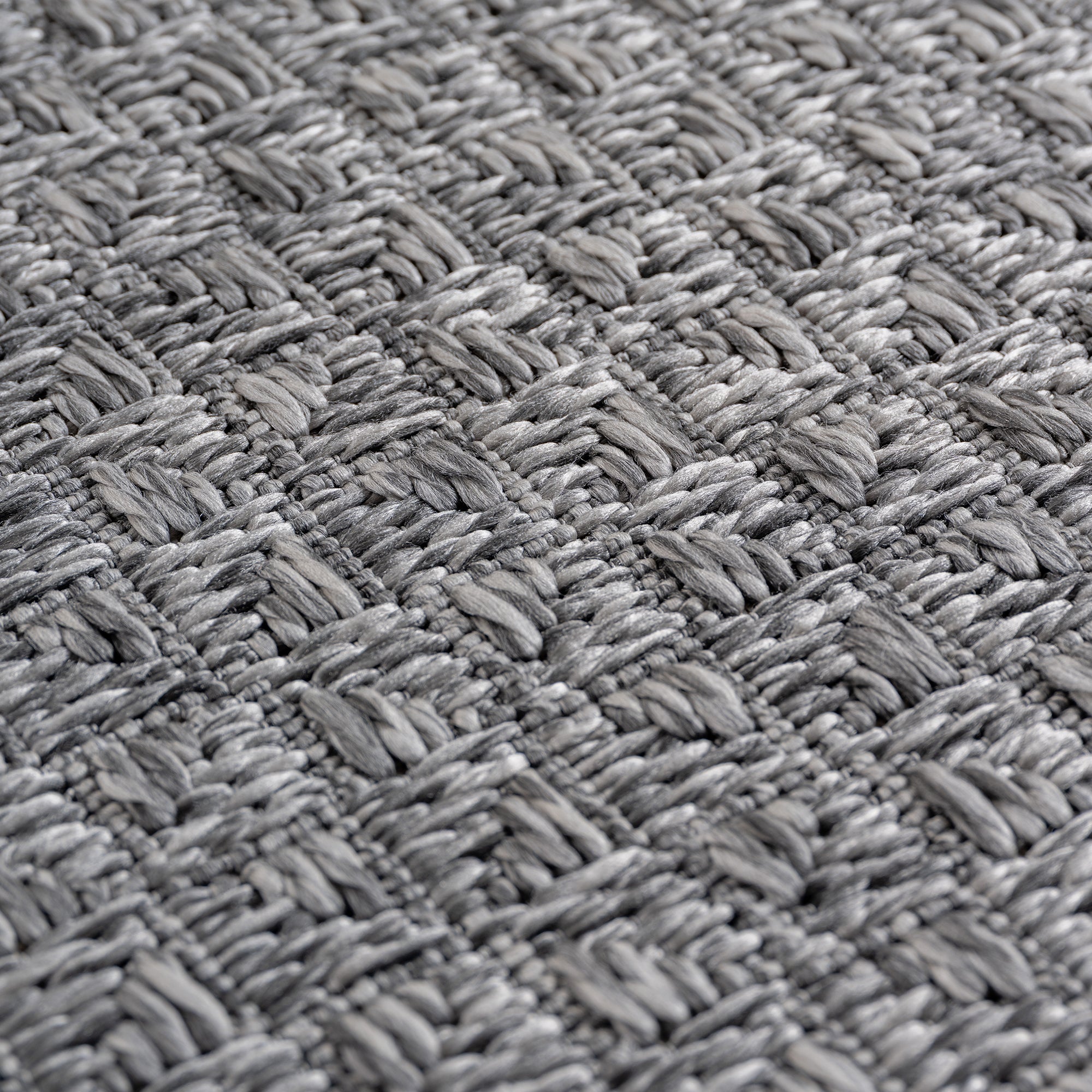Carpettex Outdoor Teppich Wetterfest Küche Balkon & Wohnzimmer Boho Stil Grau-3