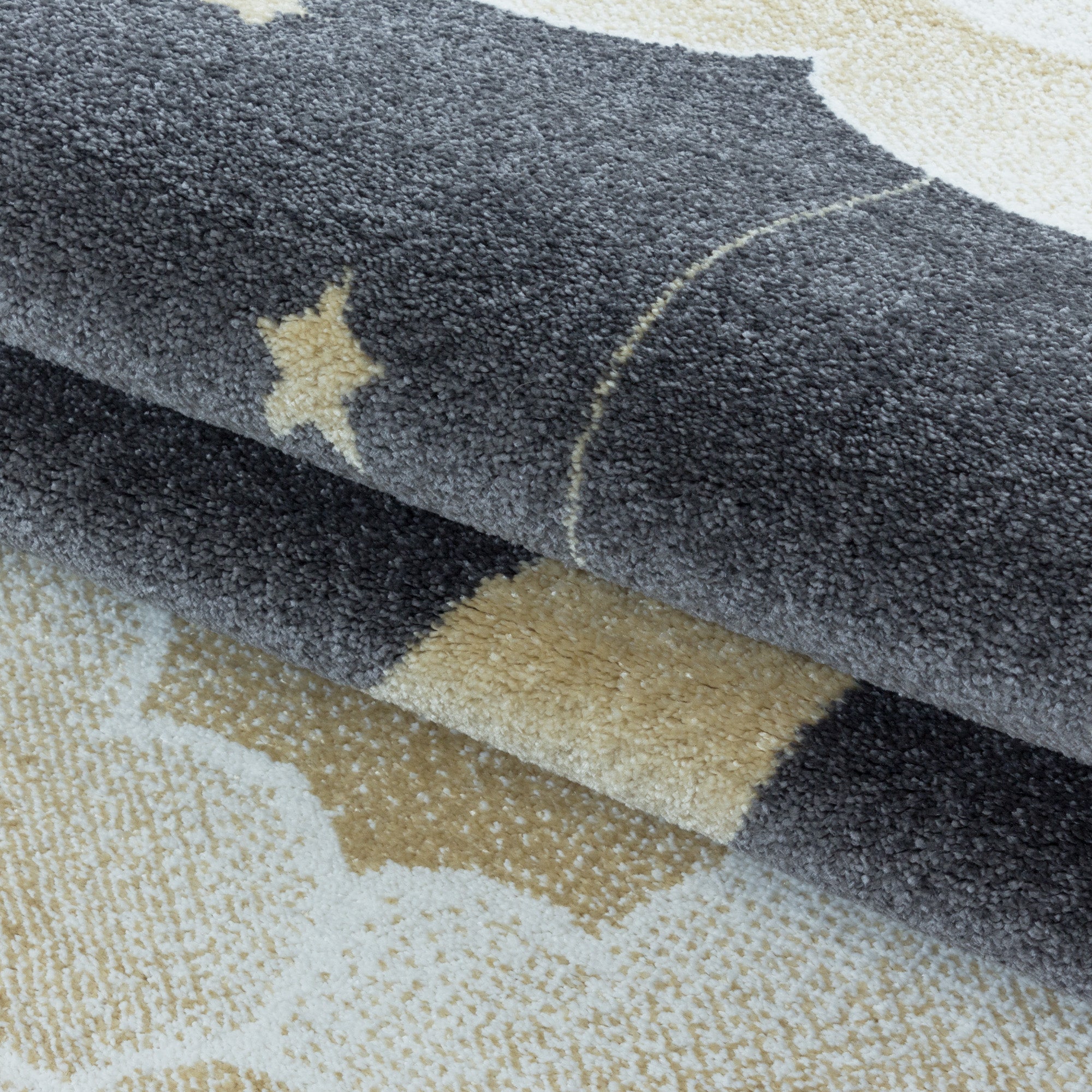 Kinderteppich Mond- und Sterne Design Weich Pflegeleicht Teppich Kinderzimmer