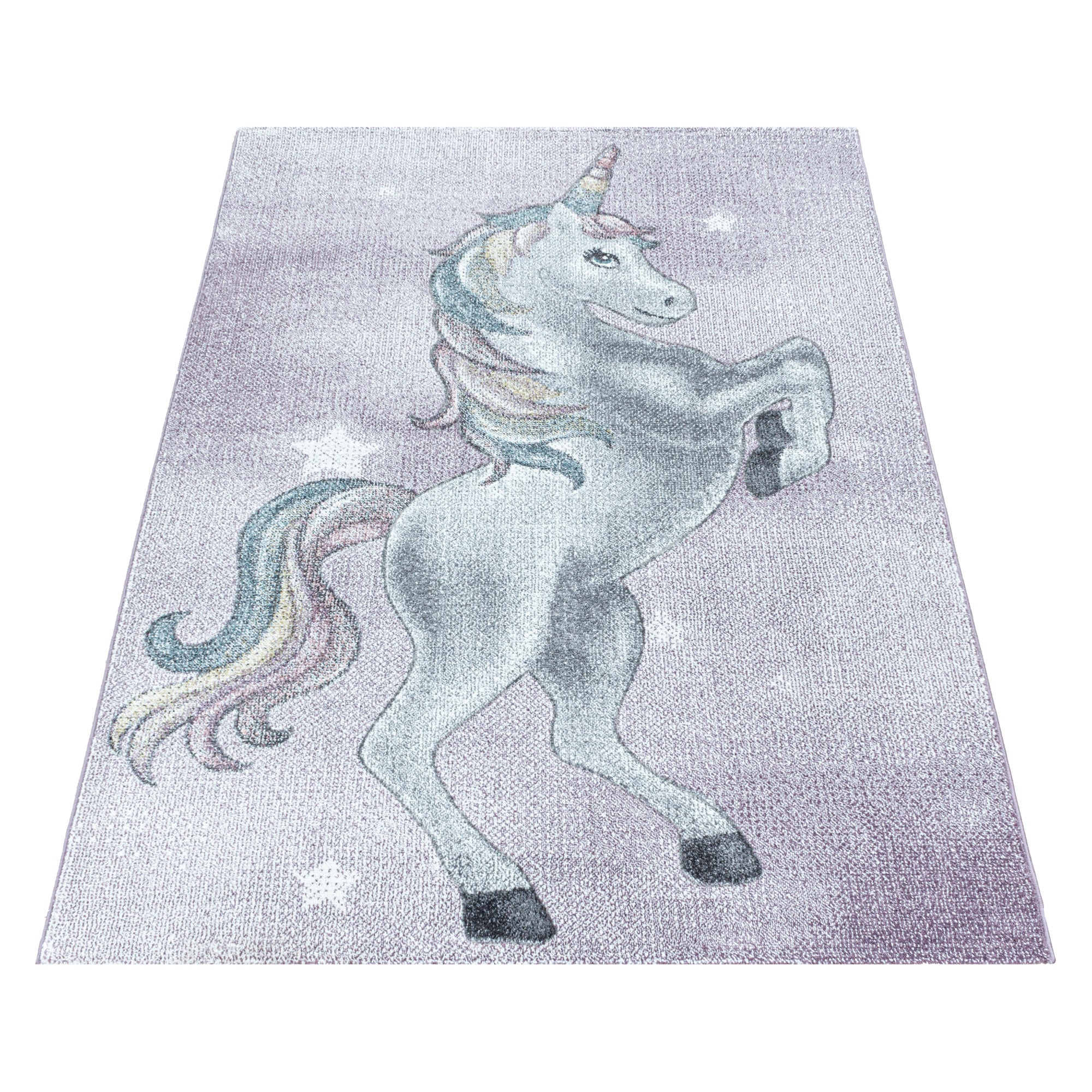 Kinderteppich Einhorn Design Modern Weich Pflegeleicht Teppich Kinderzimmer