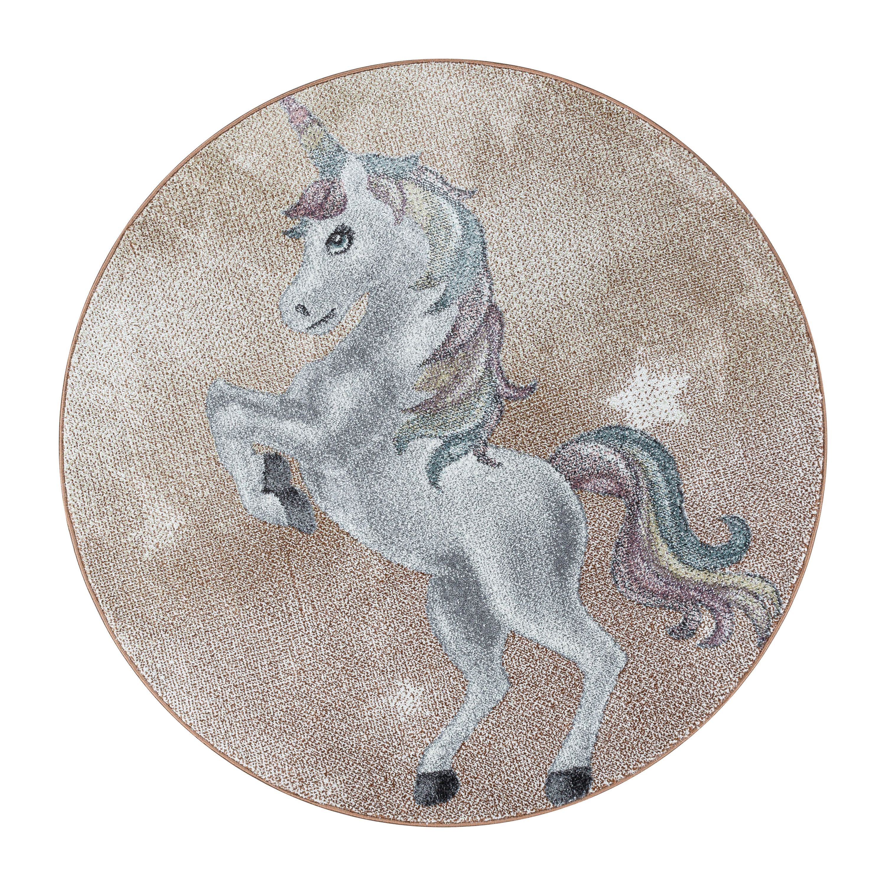Kinderteppich Einhorn Design Modern Weich Pflegeleicht Teppich Kinderzimmer