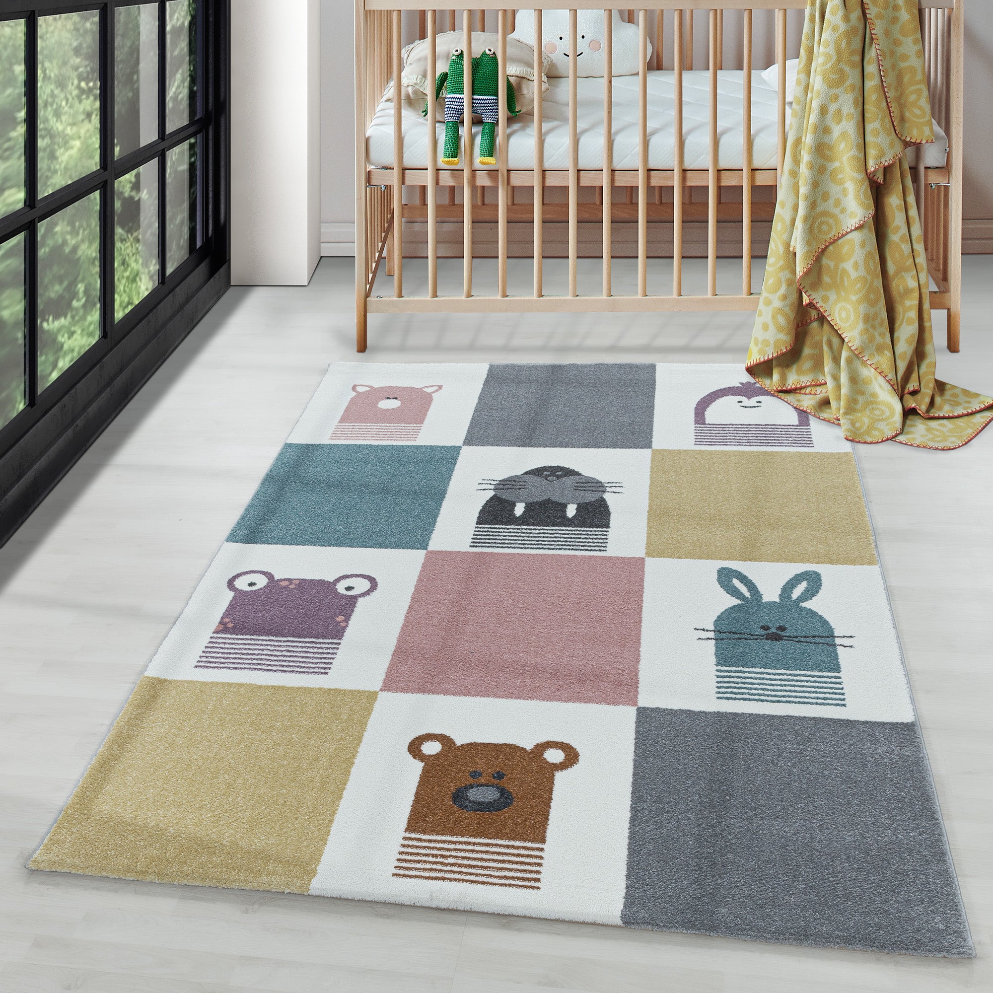 Kinderteppich Tier Design Modern Weicher Flor Pflegeleicht Teppich Kinderzimmer