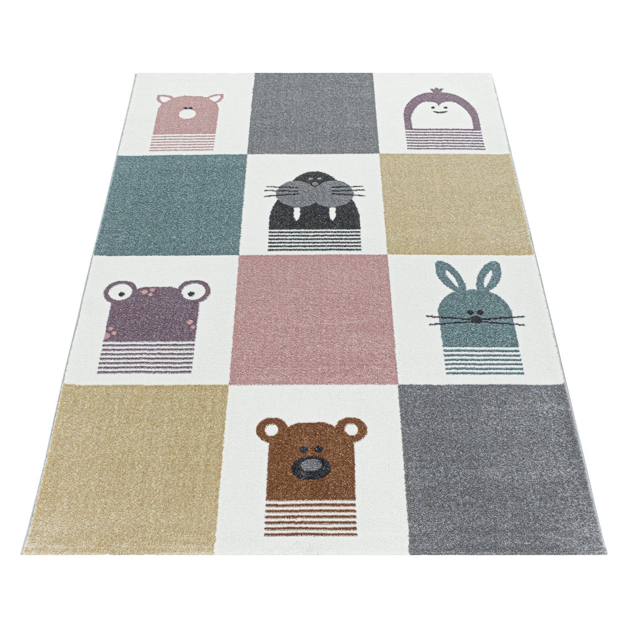 Kinderteppich Tier Design Modern Weicher Flor Pflegeleicht Teppich Kinderzimmer