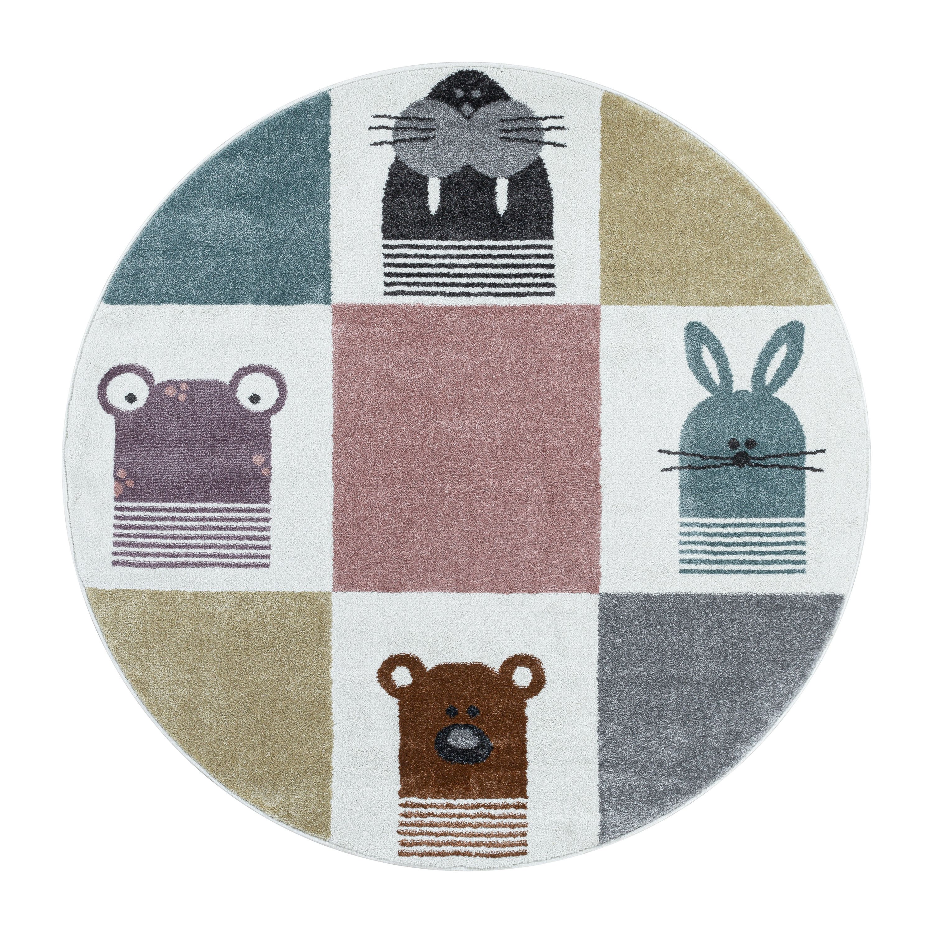 Kinderteppich Tier Design Modern Weicher Flor Pflegeleicht Teppich Kinderzimmer