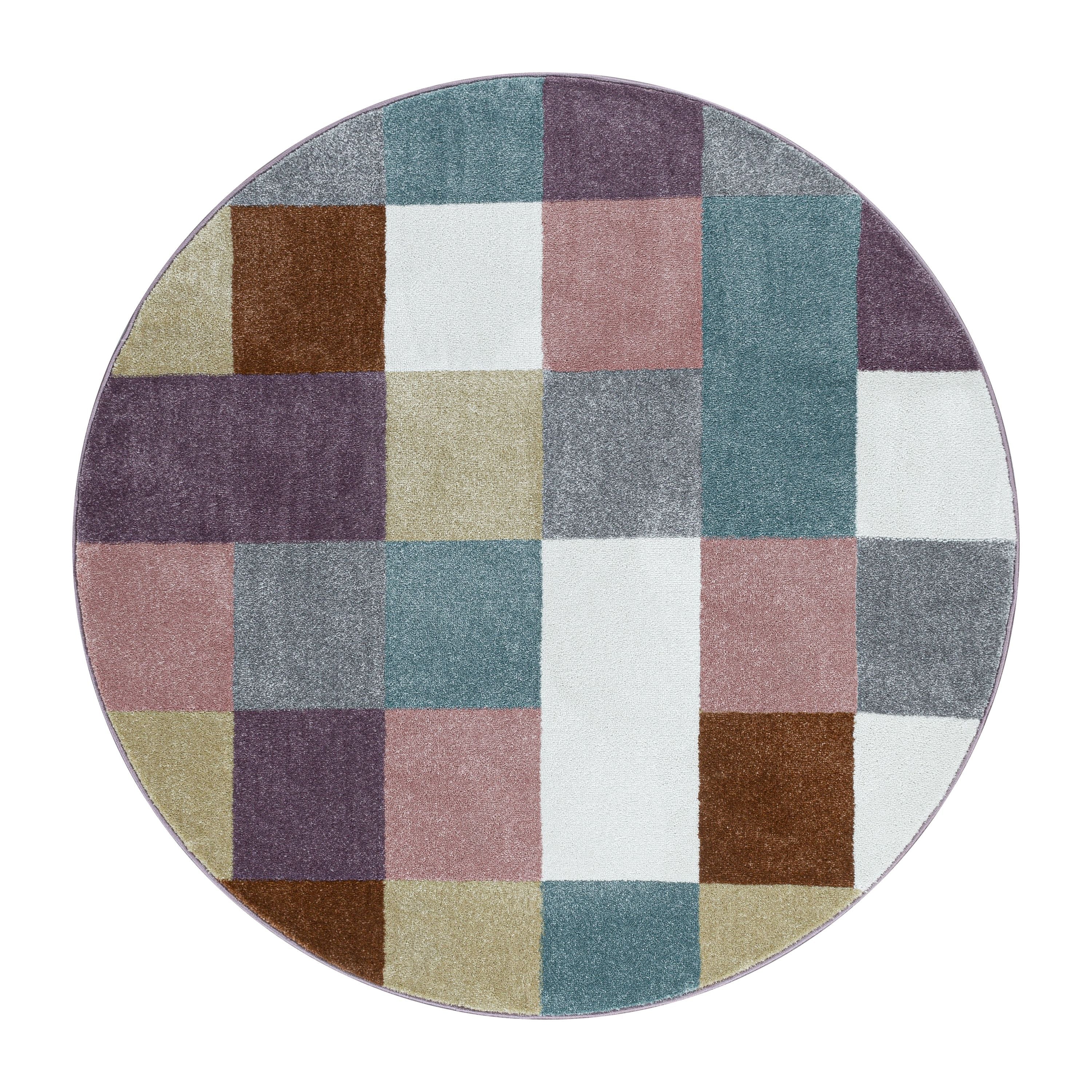 Kinderteppich Bunt Kariert Design Modern Weich Pflegeleicht Teppich Kinderzimmer