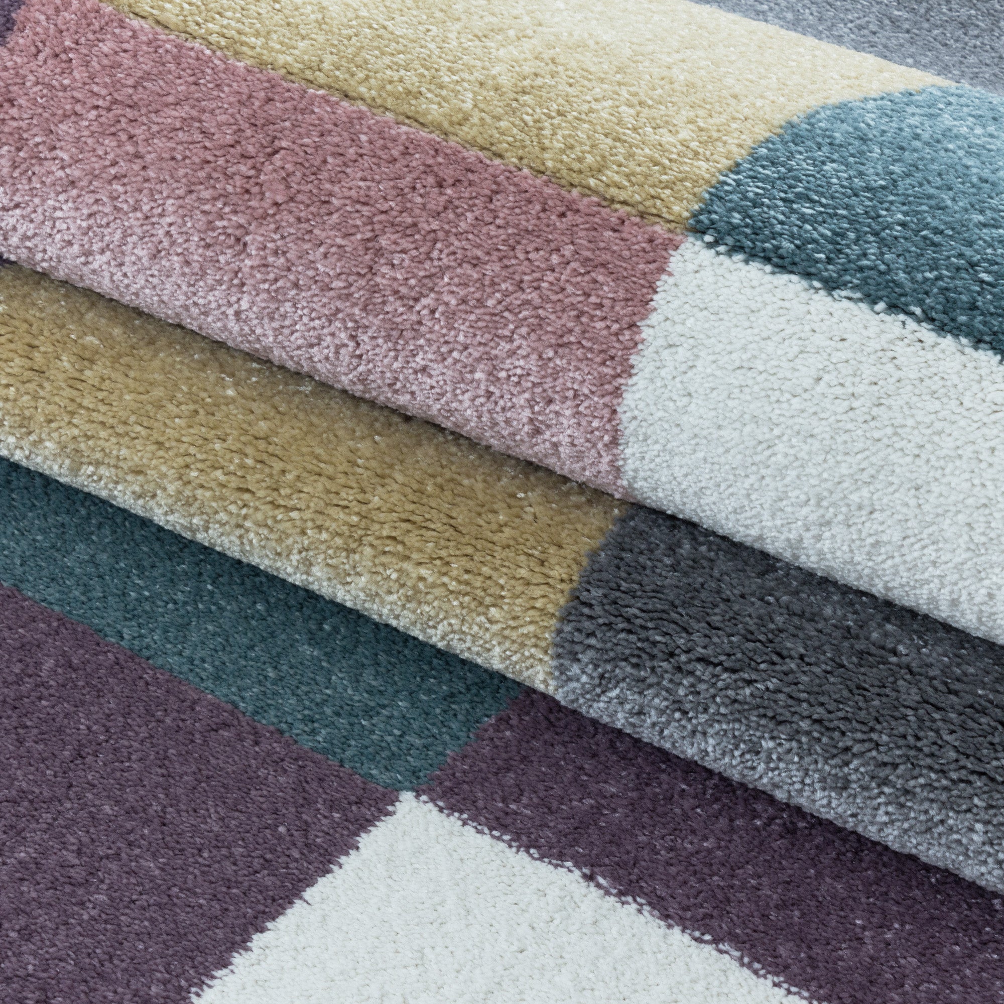 Kinderteppich Bunt Kariert Design Modern Weich Pflegeleicht Teppich Kinderzimmer