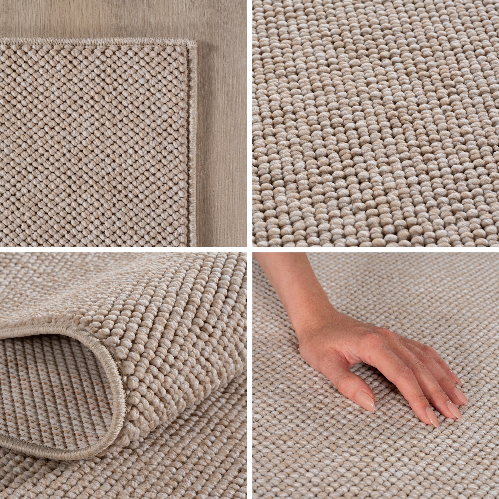 Carpettex Teppich Einfarbig Bouclé Skandi Stil Modern Pflegeleicht Wohnzimmer