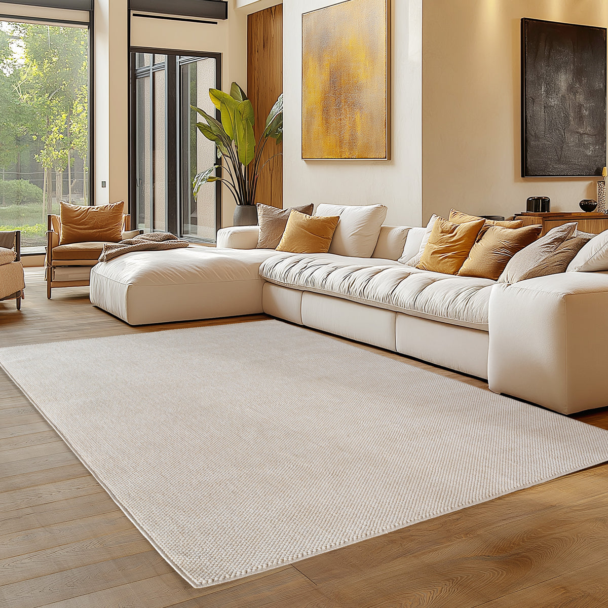 Carpettex Teppich Einfarbig Bouclé Skandi Stil Modern Pflegeleicht Wohnzimmer