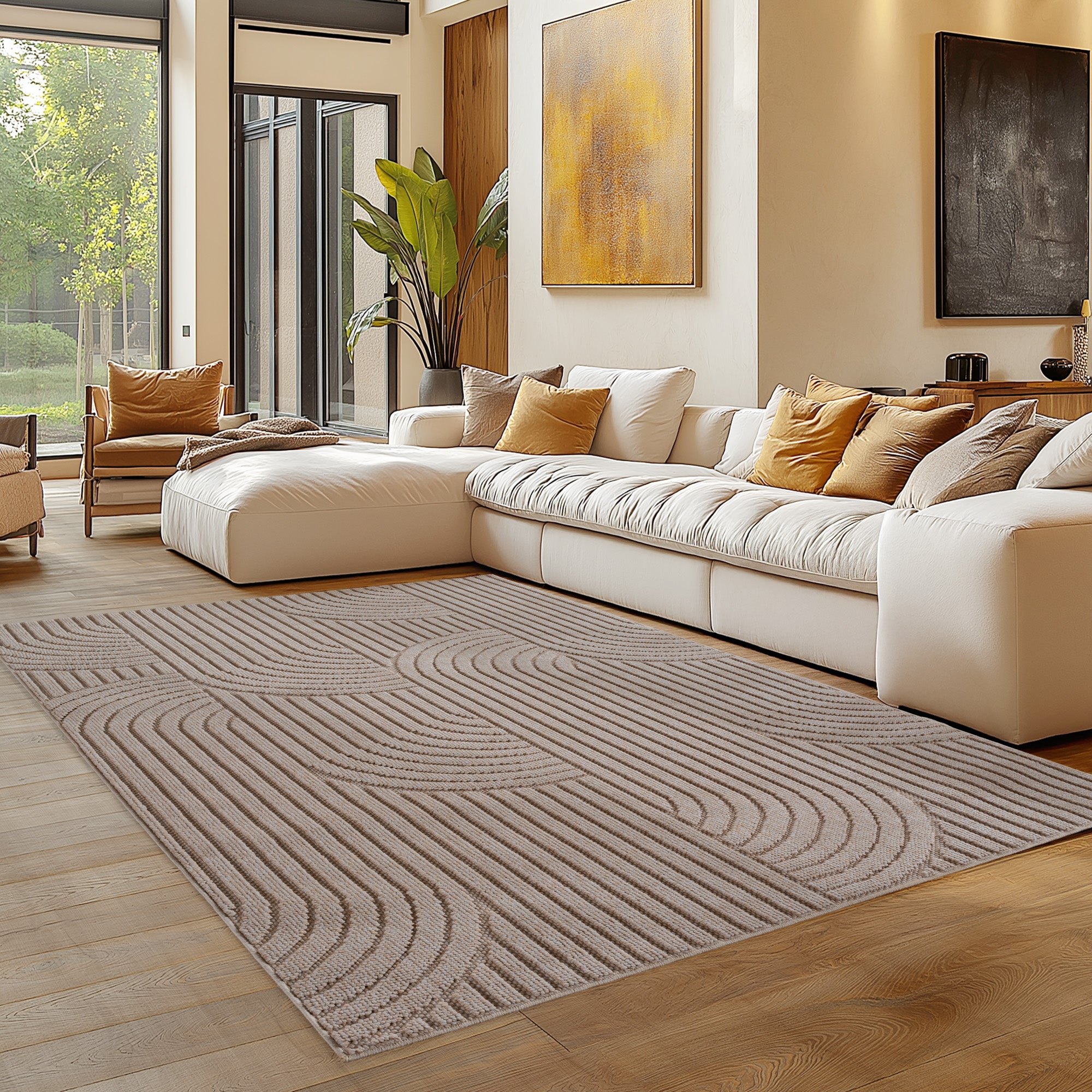 Carpettex Teppich Einfarbig Schlingenflor Skandi Stil Pflegeleicht Wohnzimmer