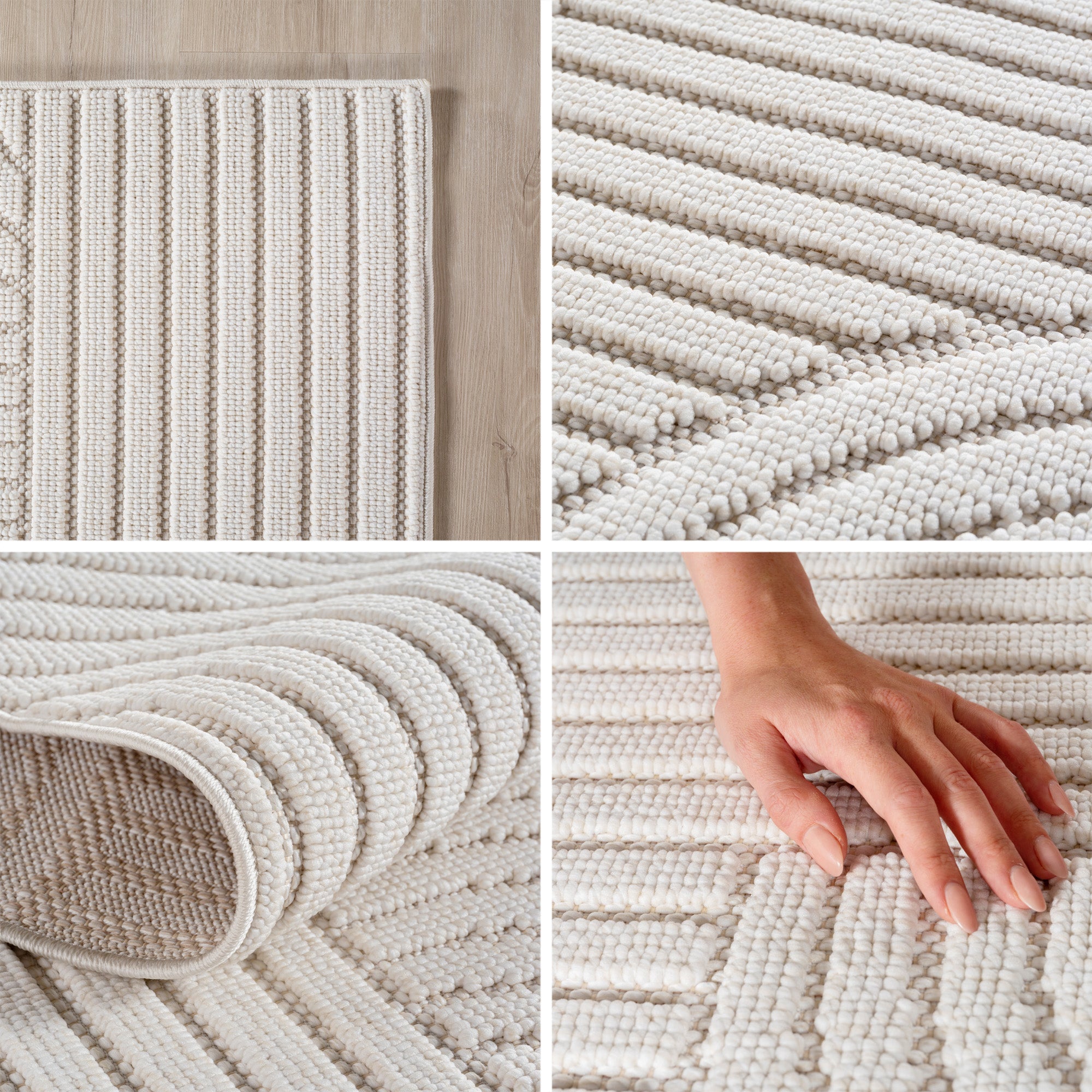 Carpettex Teppich Einfarbig Schlingenflor Skandi Stil Pflegeleicht Wohnzimmer