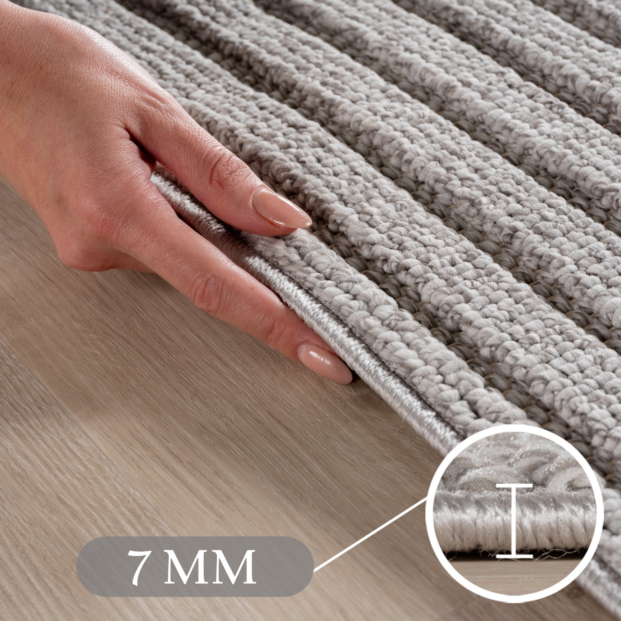 Carpettex Teppich Einfarbig Schlingenflor Skandi Stil Pflegeleicht Wohnzimmer
