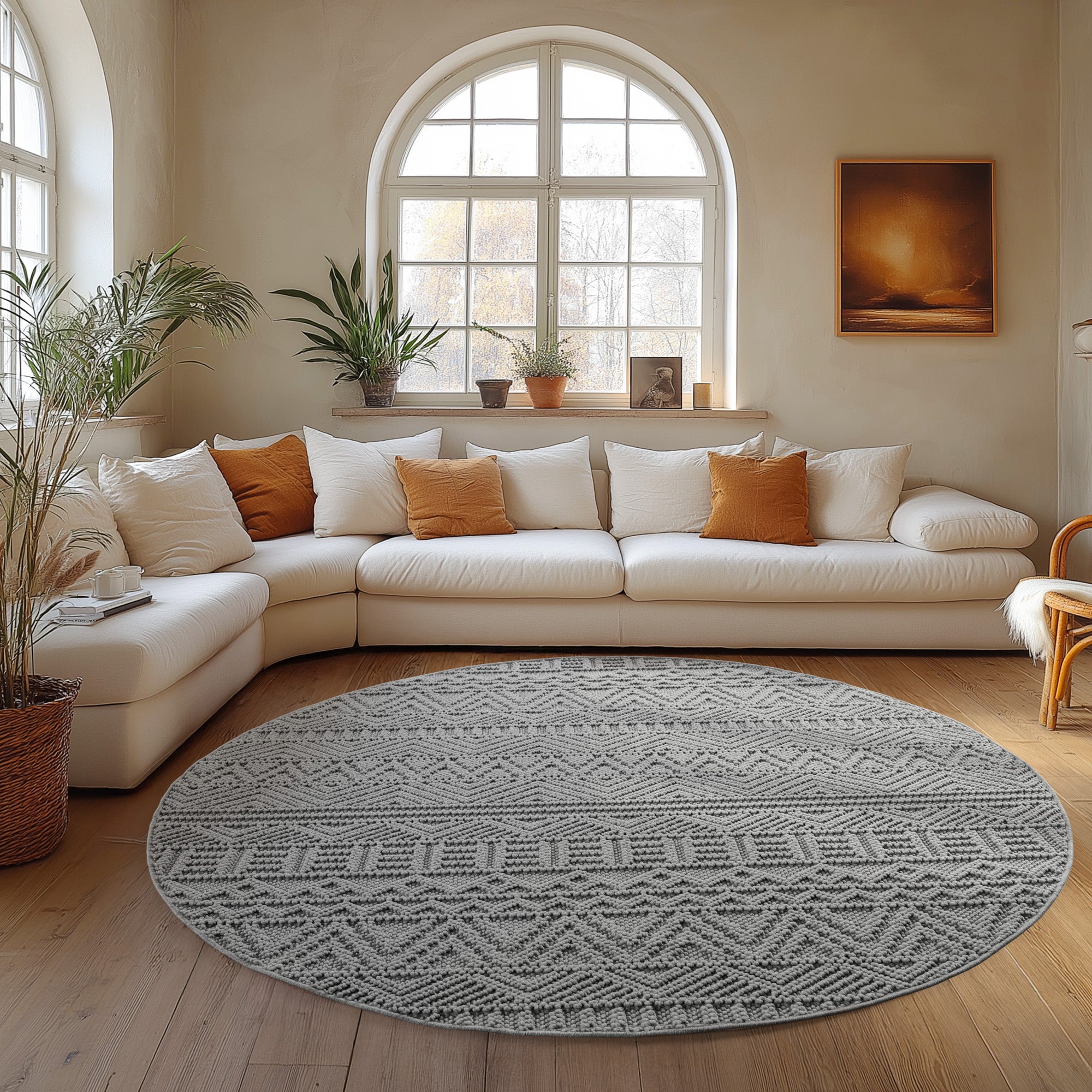 Carpettex Teppich Einfarbig Bouclé Skandi Stil Pflegeleicht Wohnzimmer Esszimmer