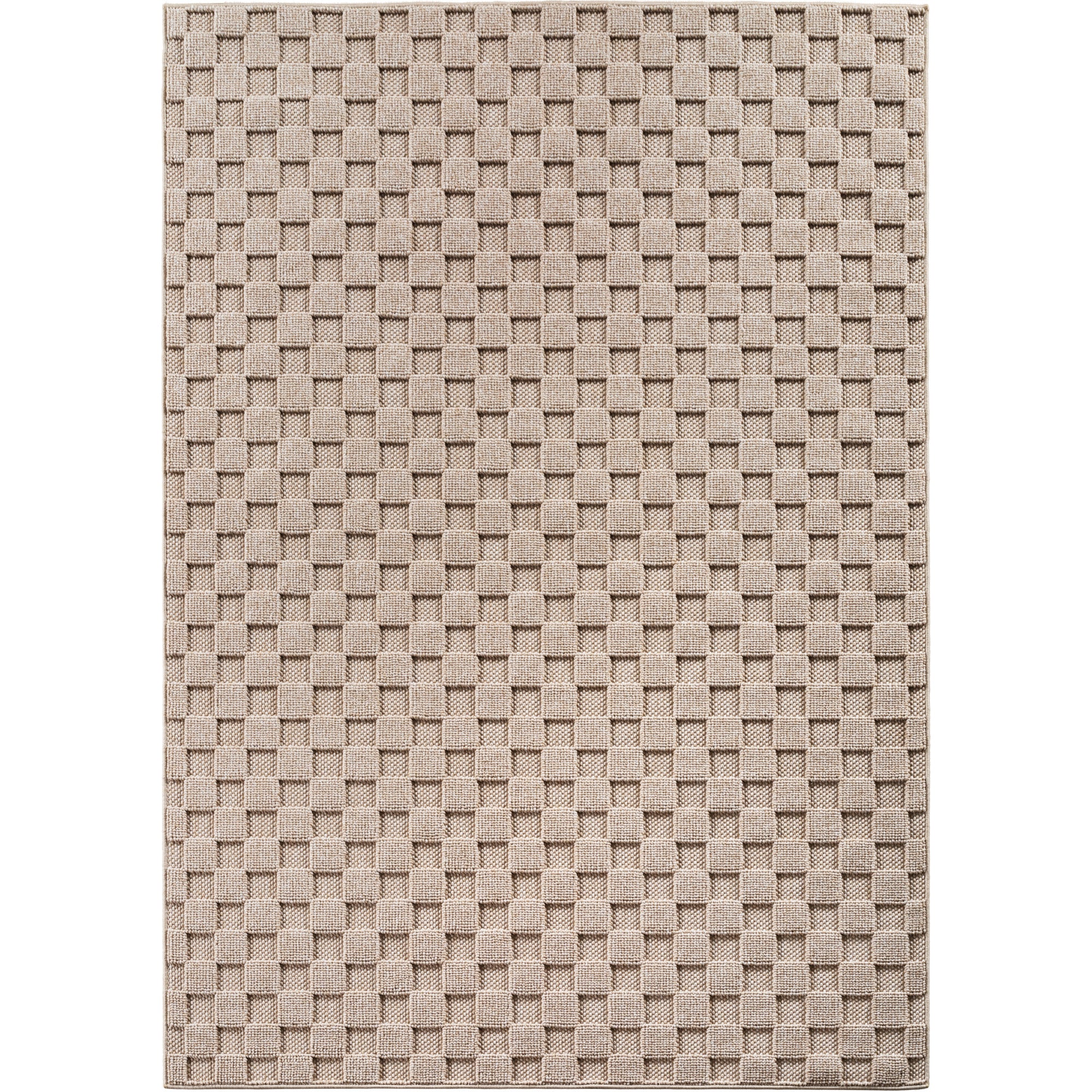 Carpettex Teppich Einfarbig Bouclé Karo Stil Pflegeleicht Wohnzimmer Esszimmer