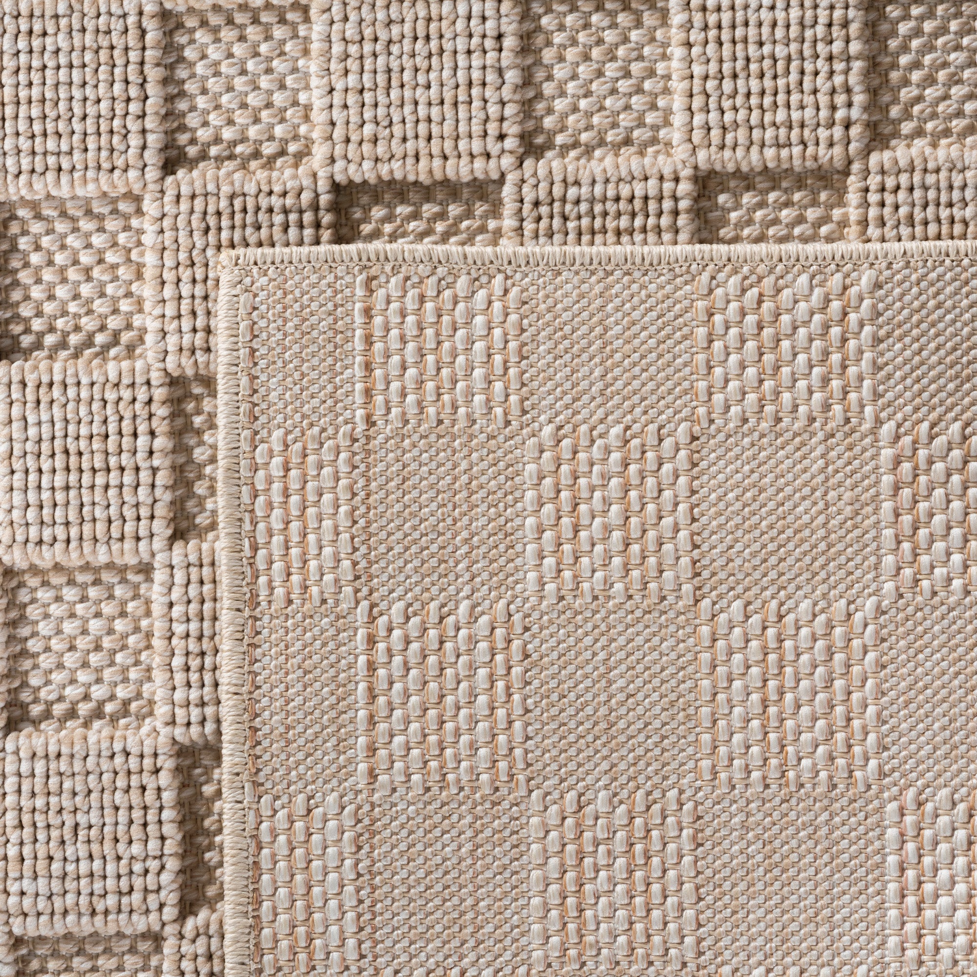Carpettex Teppich Einfarbig Bouclé Karo Stil Pflegeleicht Wohnzimmer Esszimmer